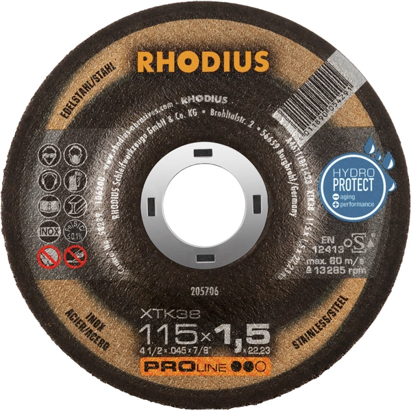Rhodius XTK38 205706 Trennscheibe 50 St. Edelstahl, Stahl Rhodius XTK38 205706 Trennscheibe 50 St. Edelstahl, Stahl