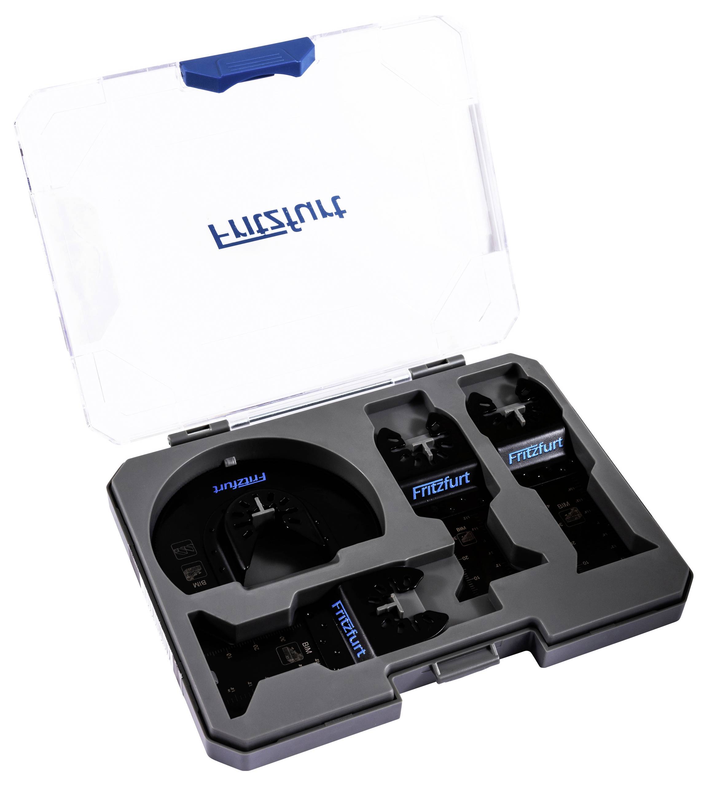 Eine transparente Plastikschachtel, die schwarze Flossenjustierwerkzeuge mit der Markenbezeichnung ‚FinFirst' enthält, die für die Aufnahme von drei Flossen in einer übersichtlich arrangierten Anordnung konzipiert ist.