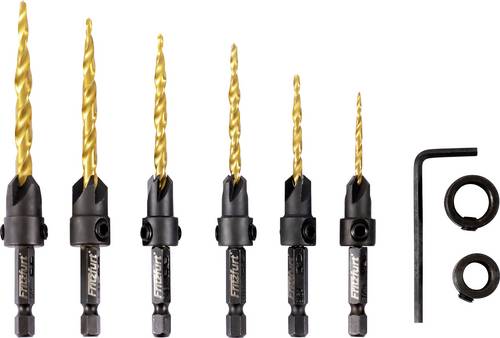 FRITZFURT 2800-6105 Holz-Fräsbohrer-Set 8teilig 4 mm, 6 mm, 8 mm, 10 mm, 12 mm, 14 mm Gesamtlänge 1