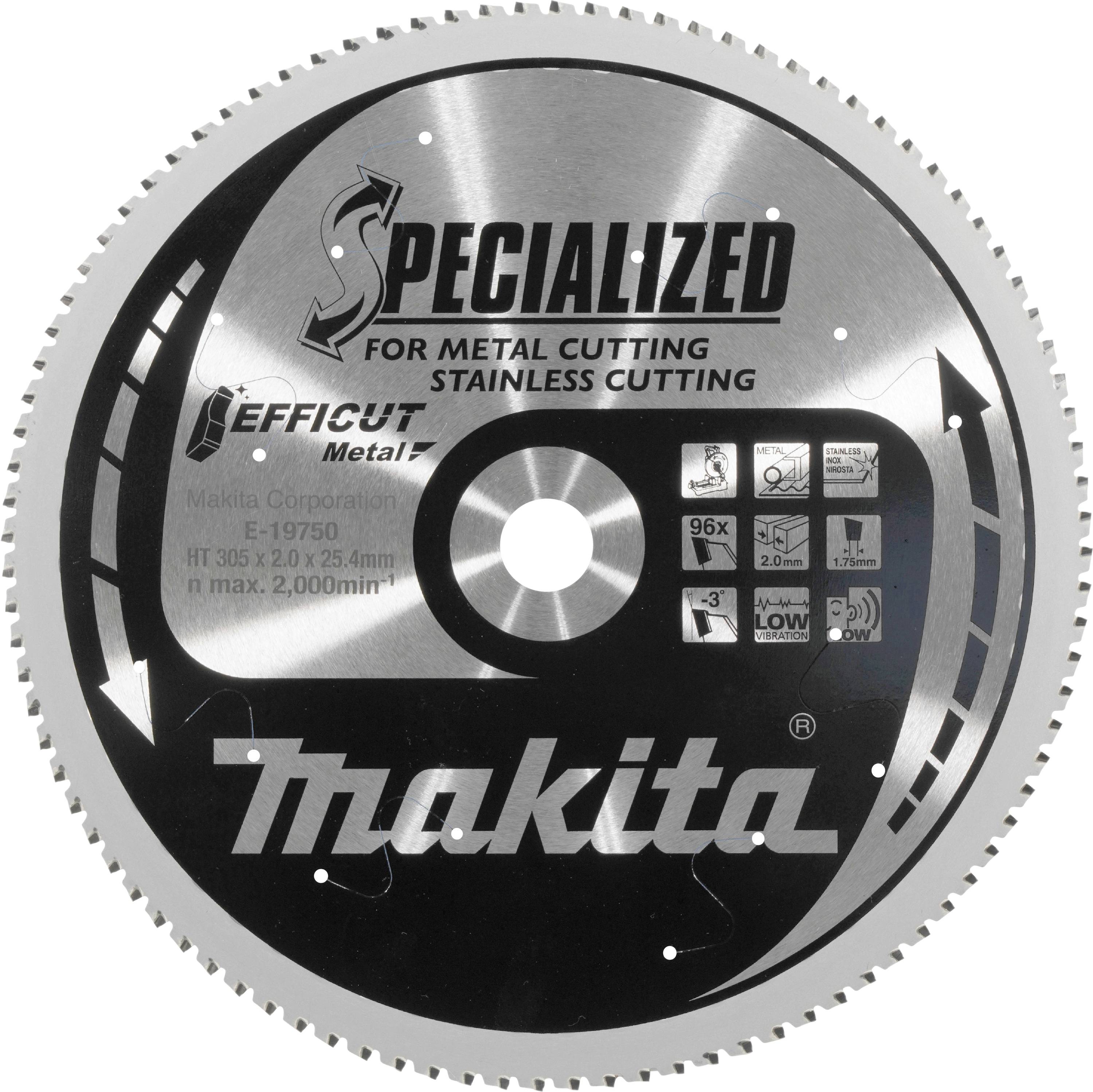 Makita Sägeblatt 305x25,4x30, 96Z EFFICUT E-19750 Durchmesser:305 mm Zähneanzahl:96