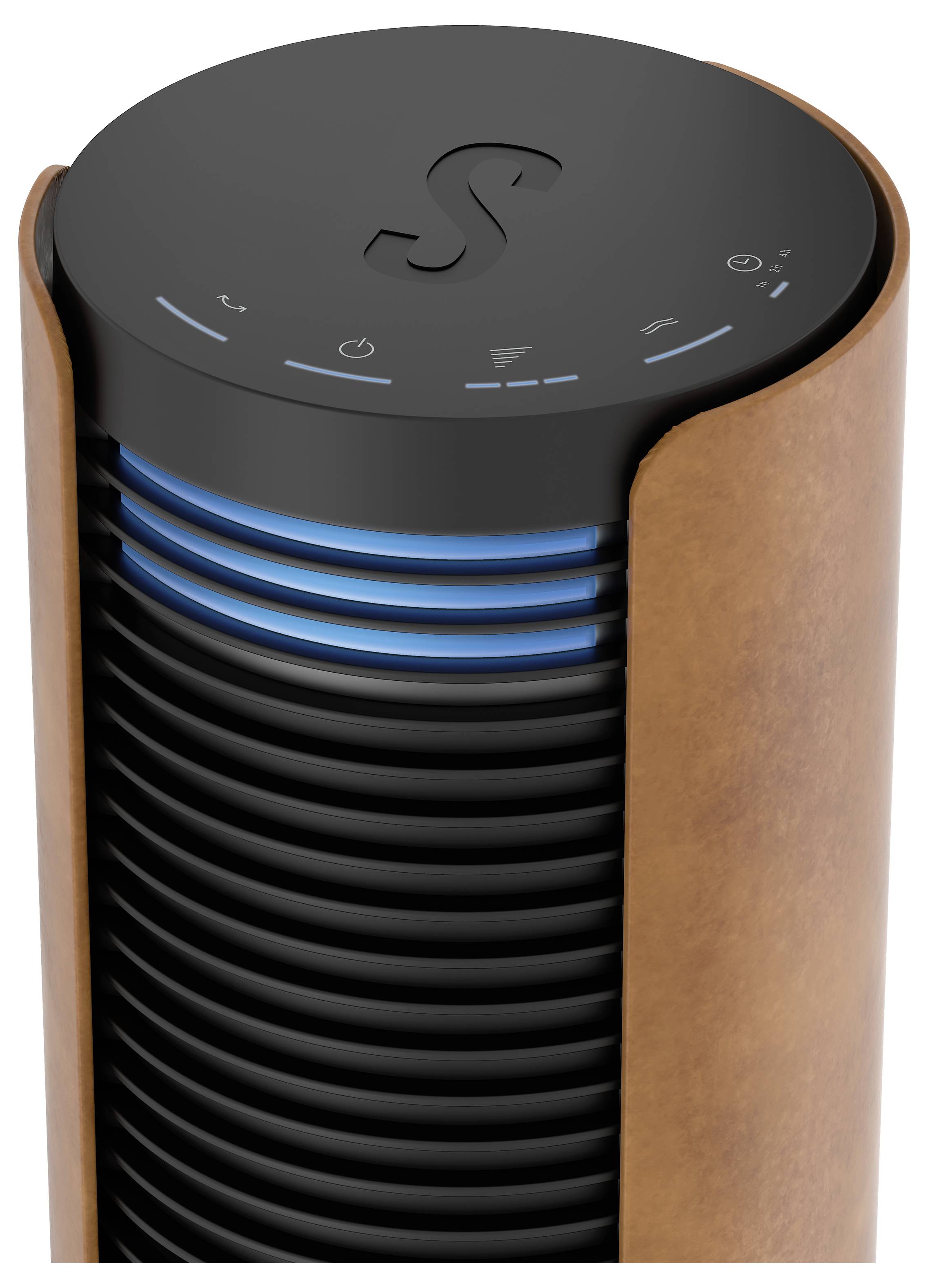 Stadler Form Peter Leatherette Turmventilator 60W (Ø x H) 24cm x 110cm Dimmbar, mit Fernbedienung, Timer, Schwenkbar