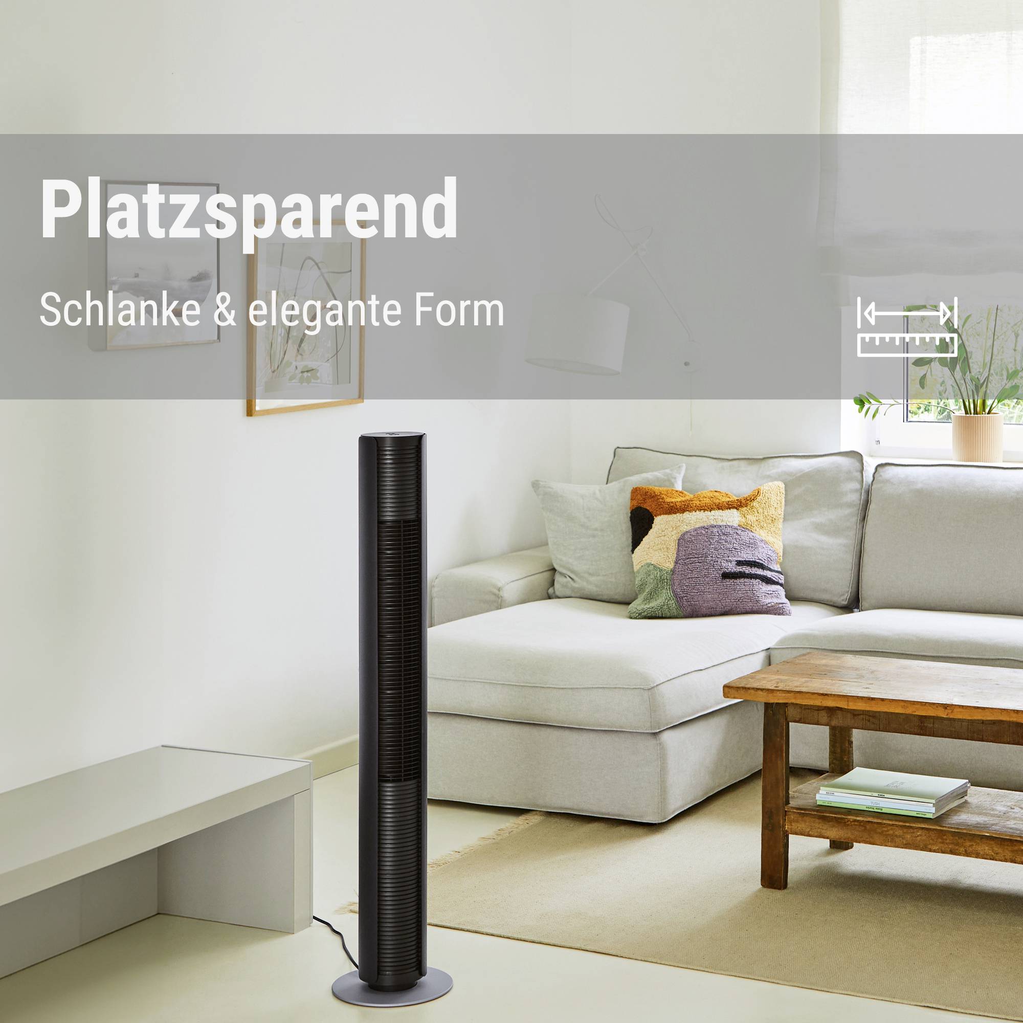 Stadler Form Peter weiss Turmventilator 60W (Ø x H) 24cm x 110cm Dimmbar, mit Fernbedienung, Timer, Schwenkbar