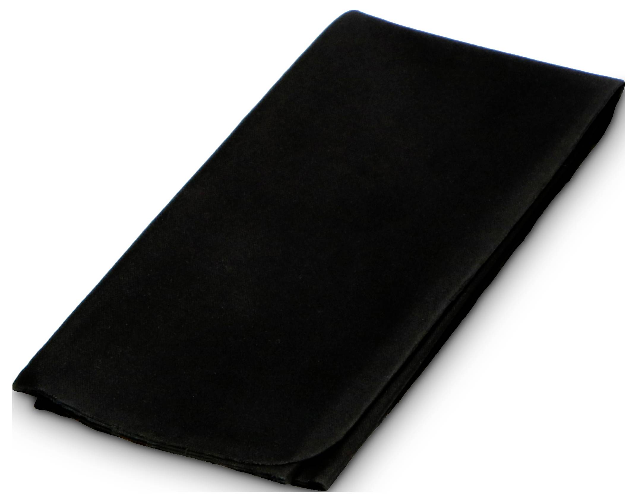 Dickes, schwarzes Tuch oder Handtuch, sauber gefaltet und rechteckig. Ideal zum Polieren oder als Unterlage.