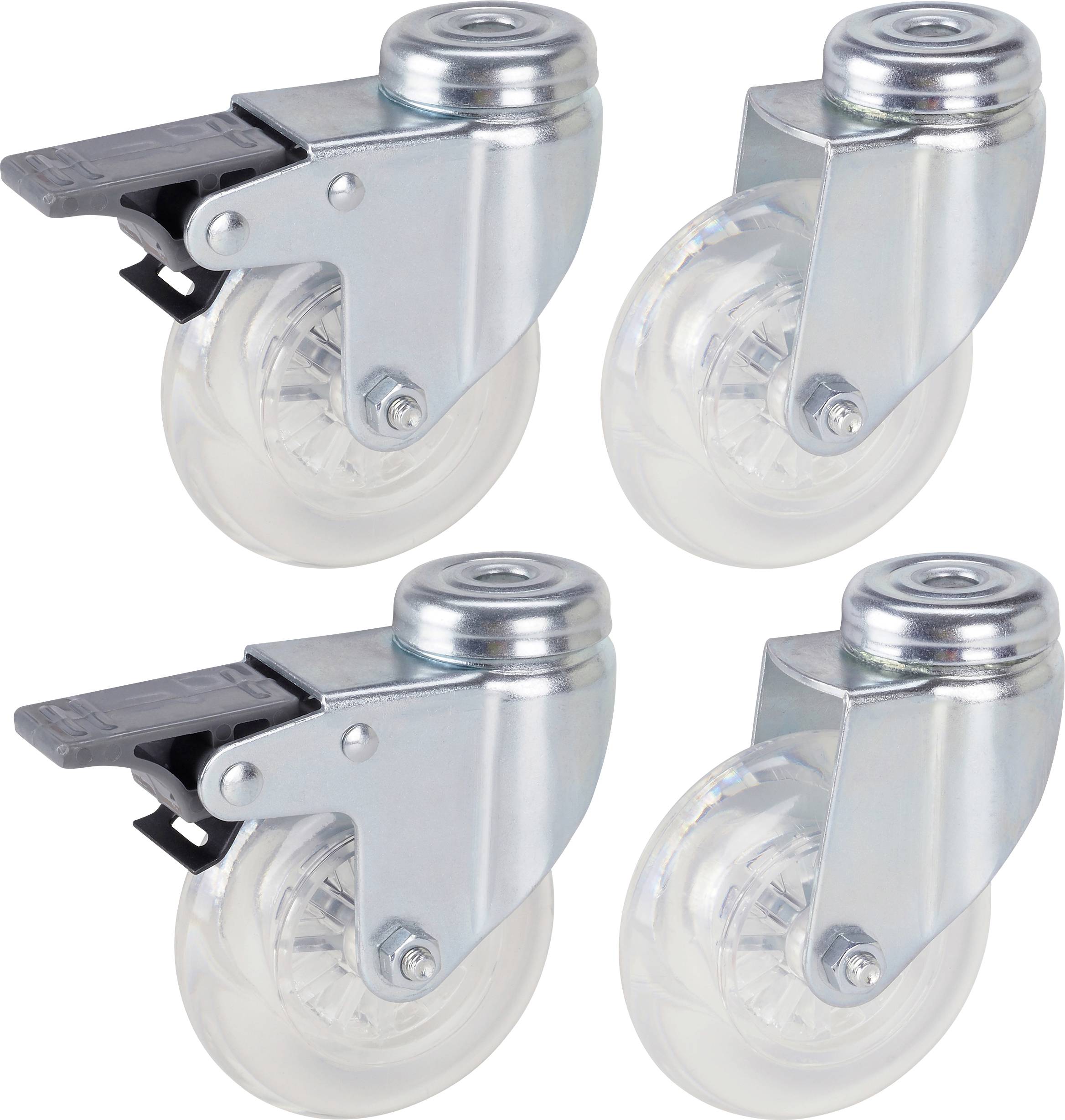 dörner + helmer 4506551 Lenkrolle mit Feststeller Rad-Durchmesser: 75mm Tragfähigkeit (max.): 50kg 4St.