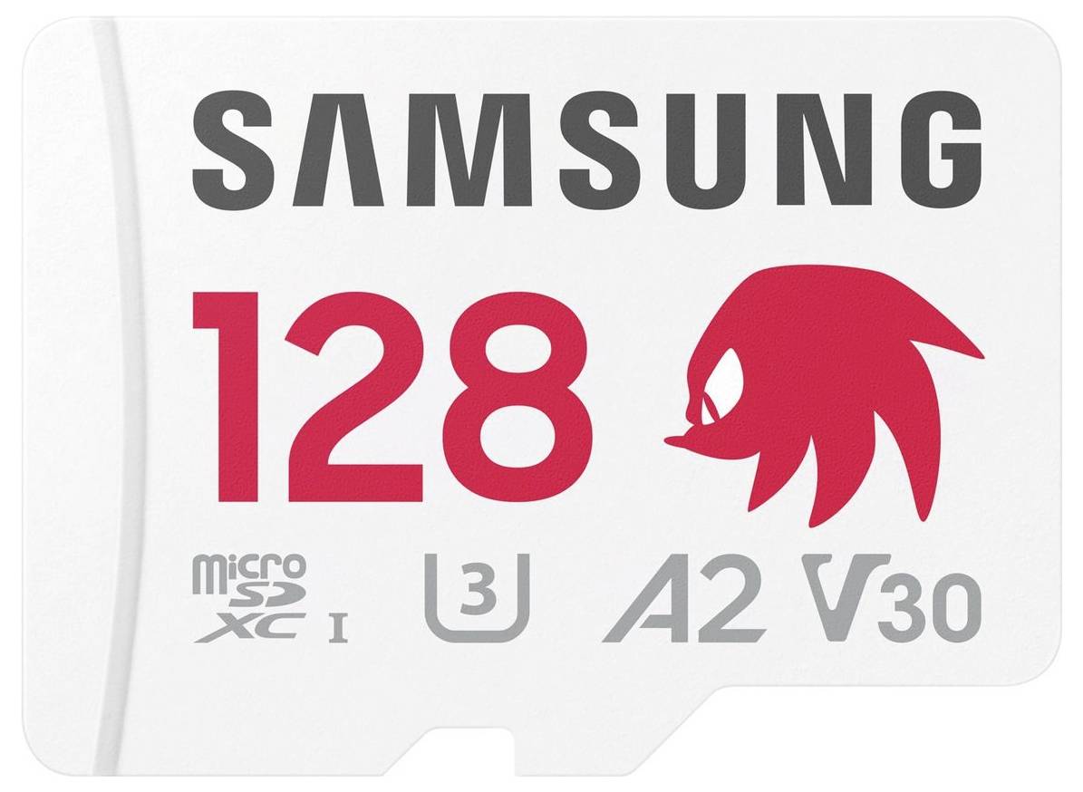 Samsung Sonic Edition - "Knuckles" microSDXC-Karte Retail 128GB A2 Application Performance Class, v30 Video Speed Class, UHS-I U3