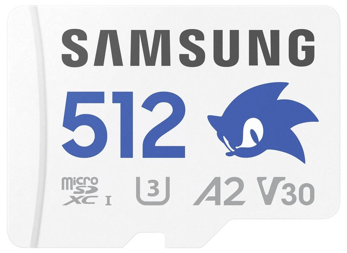 Samsung Sonic Edition - "Sonic" microSDXC-Karte Retail 512GB A2 Application Performance Class, v30 Video Speed Class, UHS-I