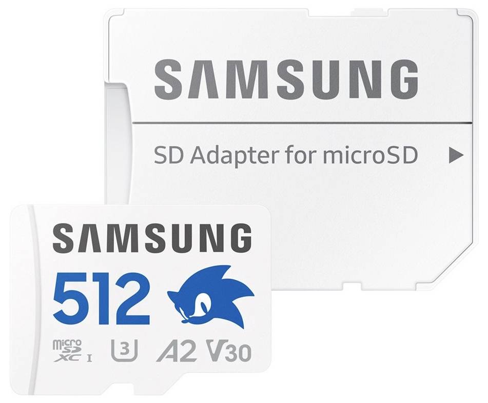 Samsung Sonic Edition - "Sonic" microSDXC-Karte Retail 512GB A2 Application Performance Class, v30 Video Speed Class, UHS-I