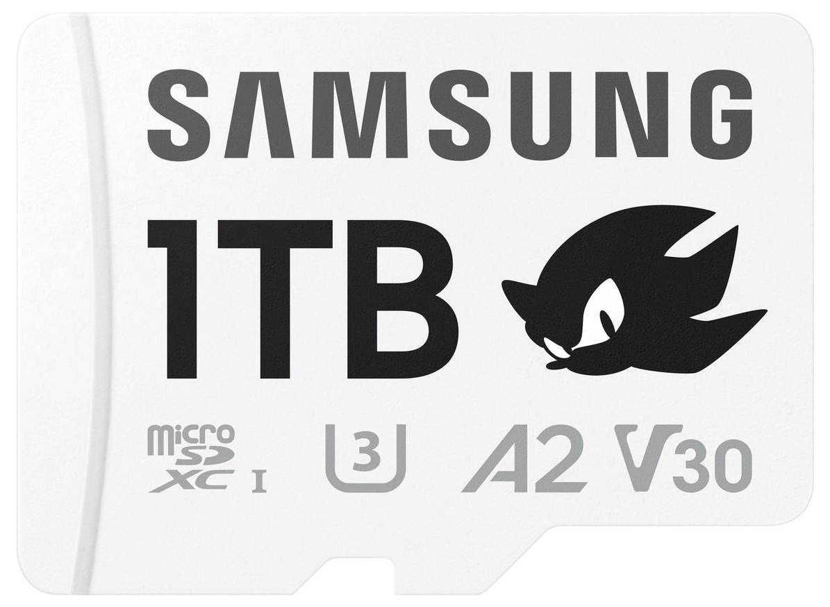 Samsung Sonic Edition - "Shadow" microSDXC-Karte Retail 1TB A2 Application Performance Class, v30 Video Speed Class, UHS-I