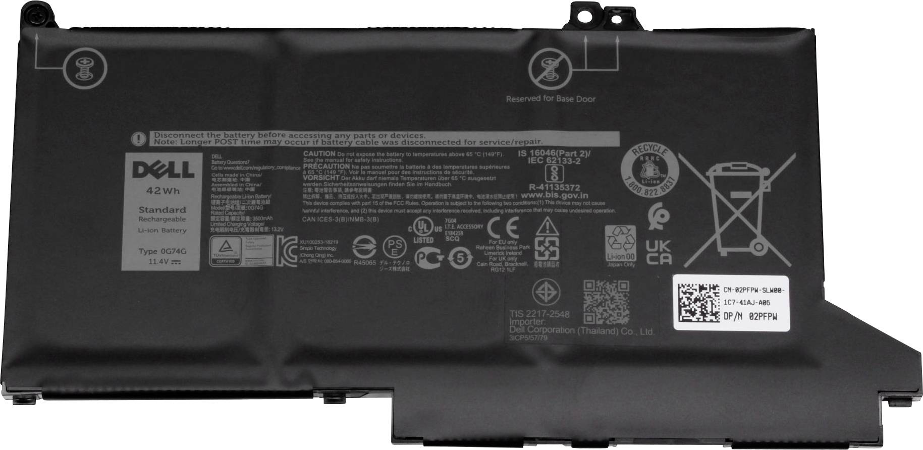 Dell Notebook-Akku Akku 3KF82 11.40V 3684 mAh