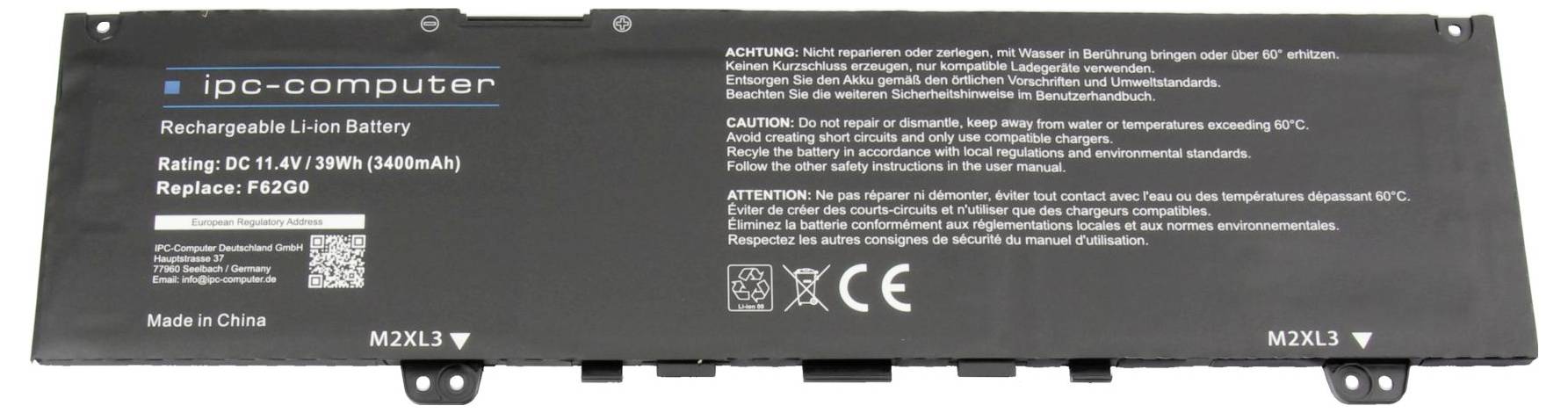 Ipc-computer Notebook-Akku Akku F62G0 39WH 11.55V 3200 mAh