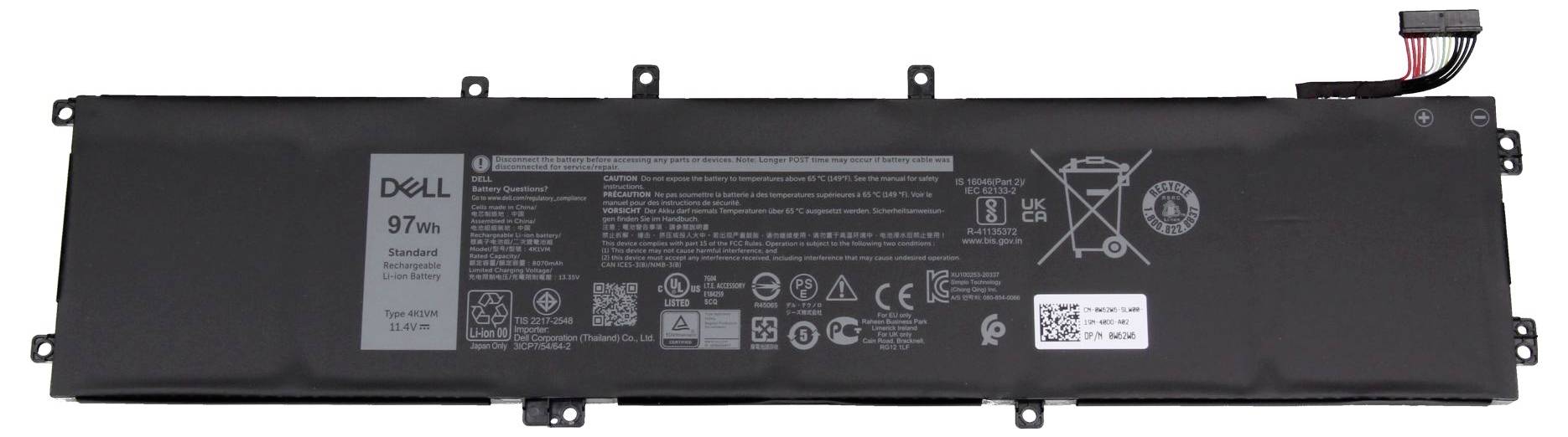 Dell Notebook-Akku Akku W62W6 11.40V 8500 mAh