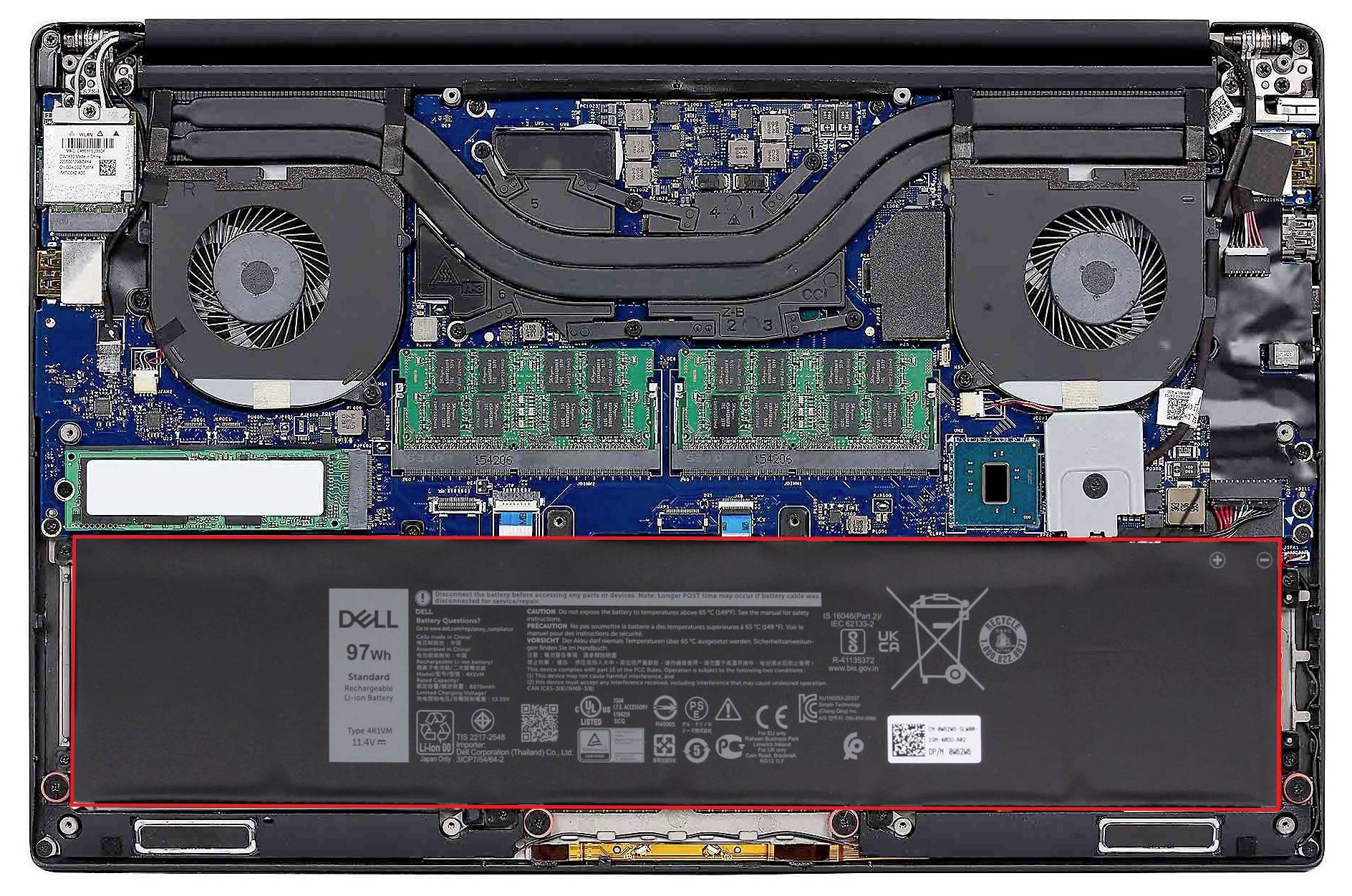 Dell Notebook-Akku Akku W62W6 11.40V 8500 mAh