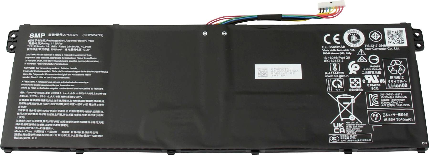 Acer Notebook-Akku Akku KT.00307.010 11.55V 3634 mAh