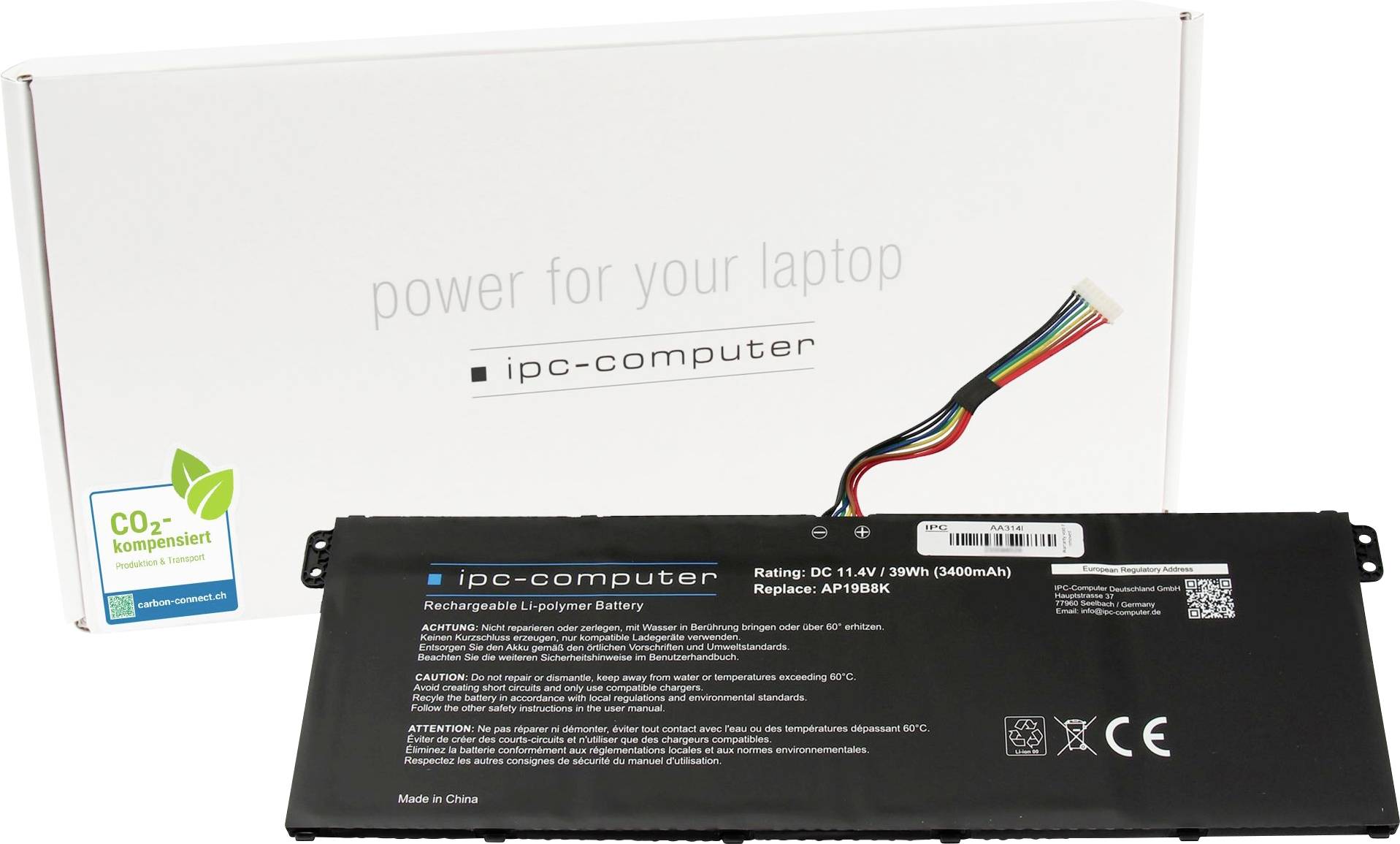 Ipc-computer Notebook-Akku Akku AP19B8K REPLACE 11.40V 3400 mAh
