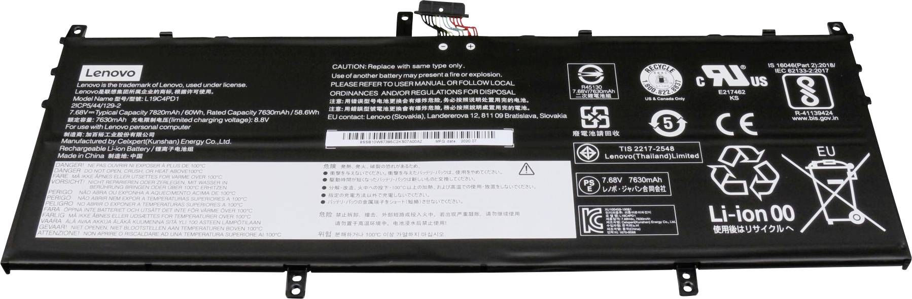 Lenovo Notebook-Akku Akku 5B10W67329 7.68V 7820 mAh