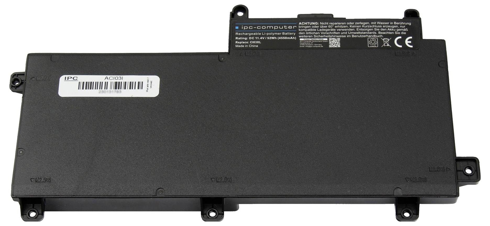 Ipc-computer Notebook-Akku Akku CI03XL REPLACE 11.40V 4550 mAh
