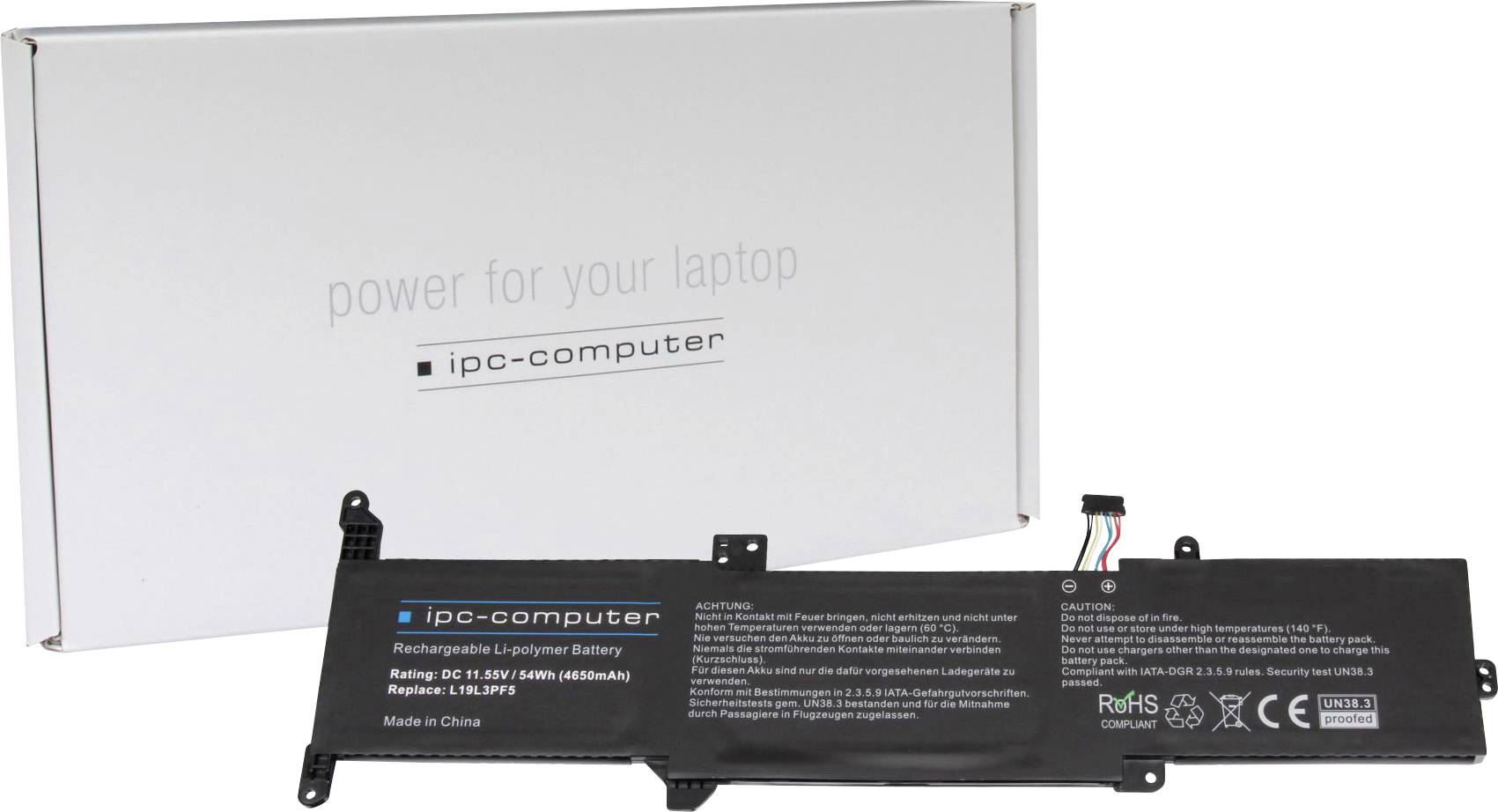 Ipc-computer Notebook-Akku Akku L19L3PF5 REPLACE 11.55V 4650 mAh