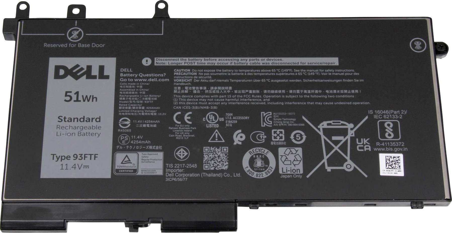 Dell Notebook-Akku Akku D4CMT 11.40V 4254 mAh