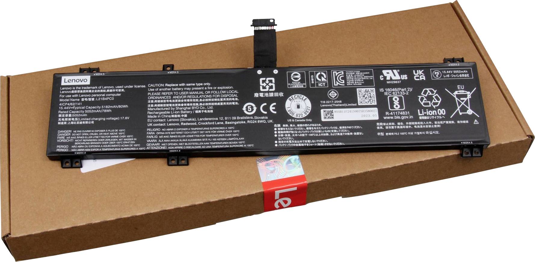 Lenovo Notebook-Akku Akku 5B11F24147 15.44V 5180 mAh