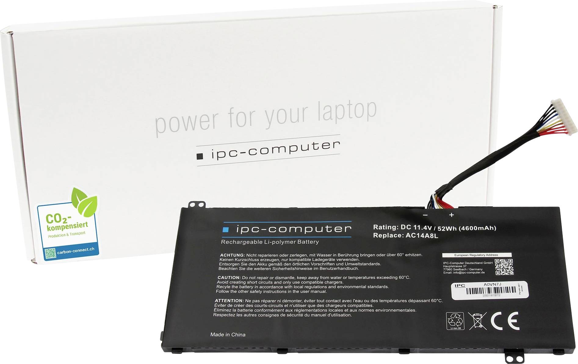 Ipc-computer Notebook-Akku Akku AC148L-H REPLACE 11.40V 4600 mAh