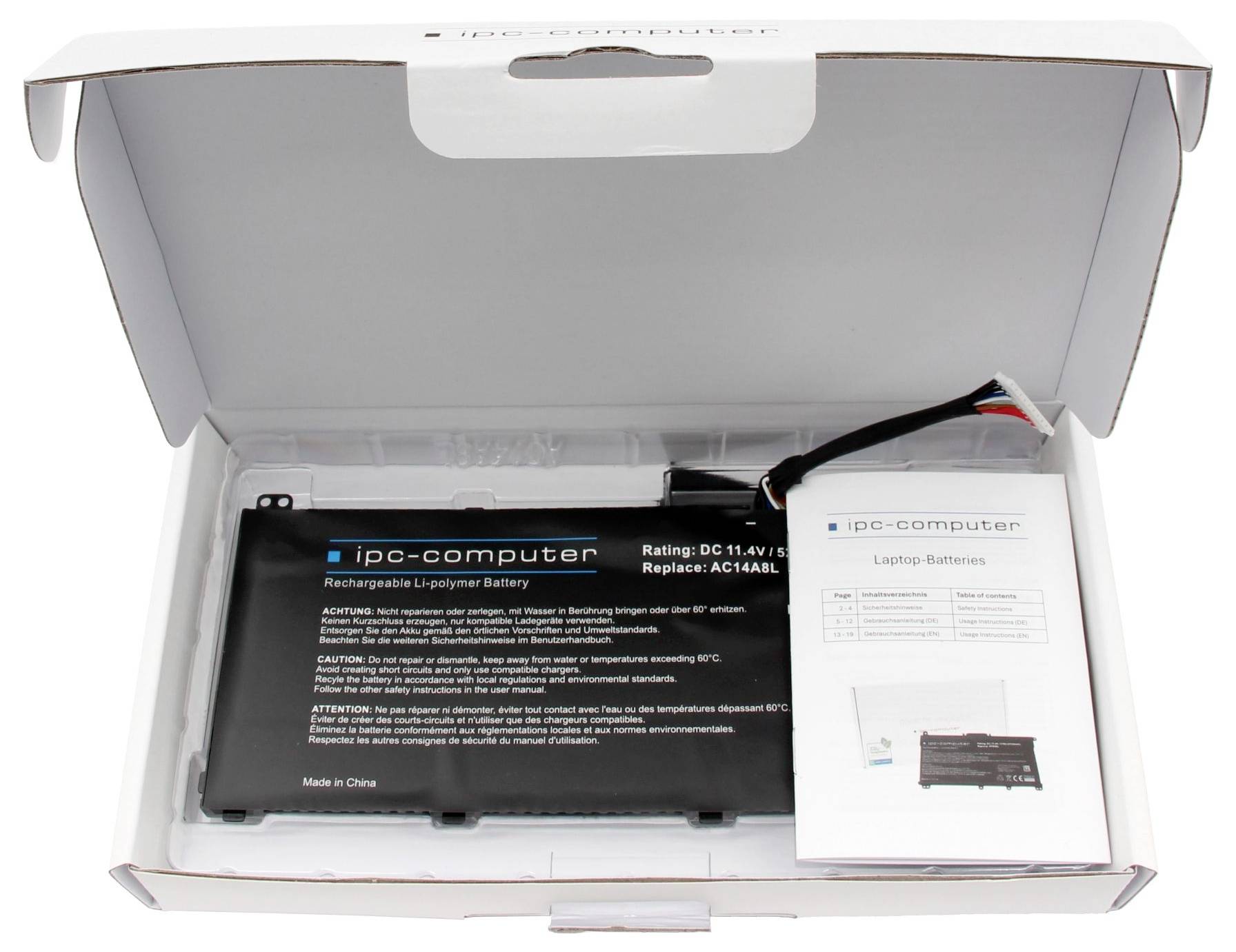 Ipc-computer Notebook-Akku Akku AC148L-H REPLACE 11.40V 4600 mAh