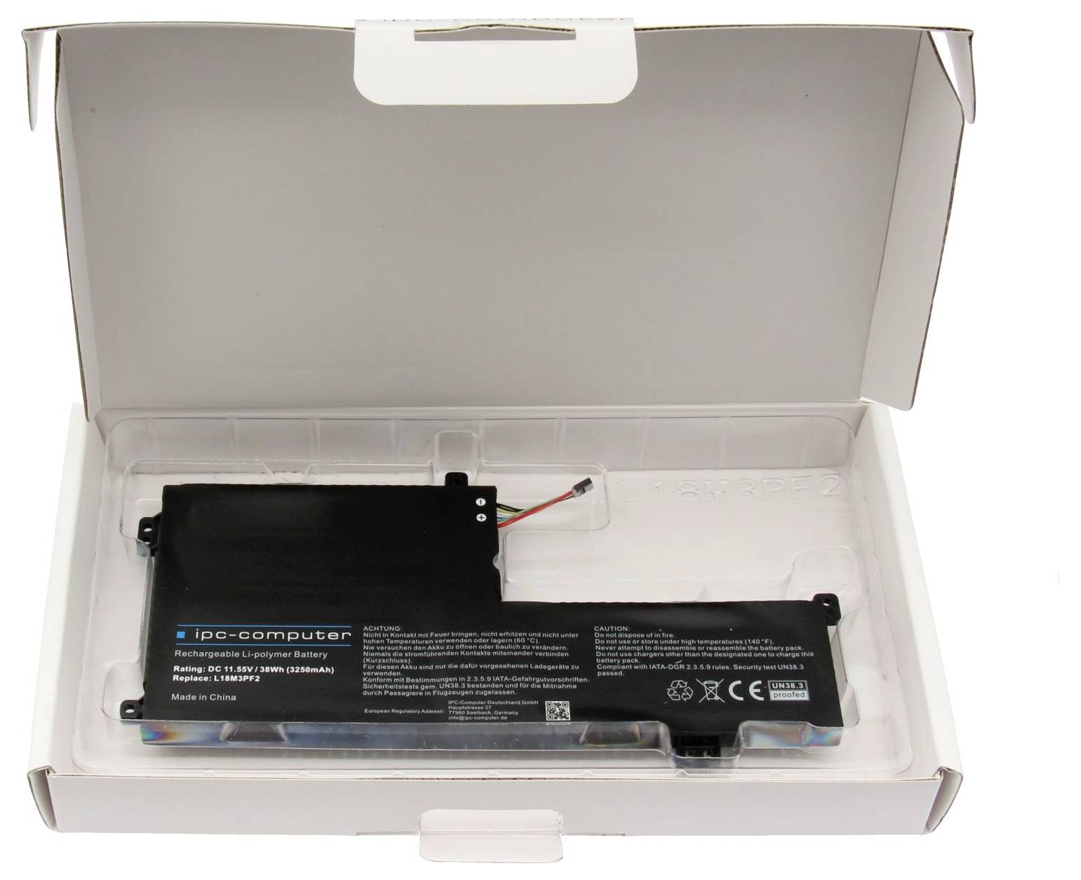 Ipc-computer Notebook-Akku Akku L18M3PF2-68 REPLACE 11.55V 3250 mAh