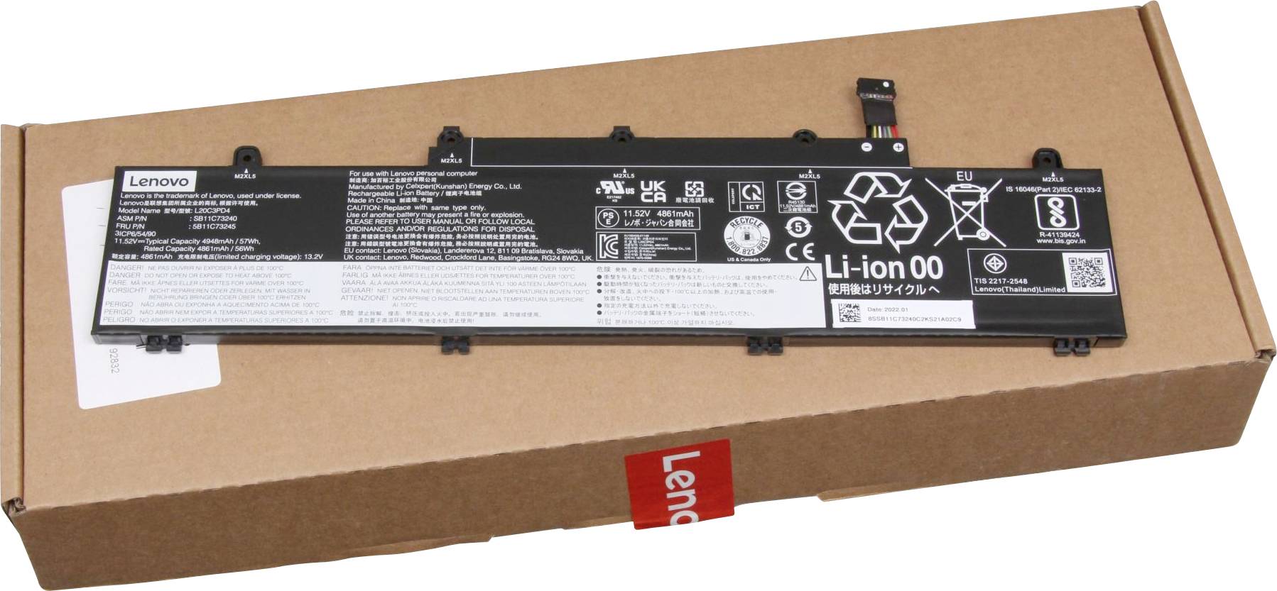 Lenovo Notebook-Akku Akku 5B11C73245 11.52V 4948 mAh