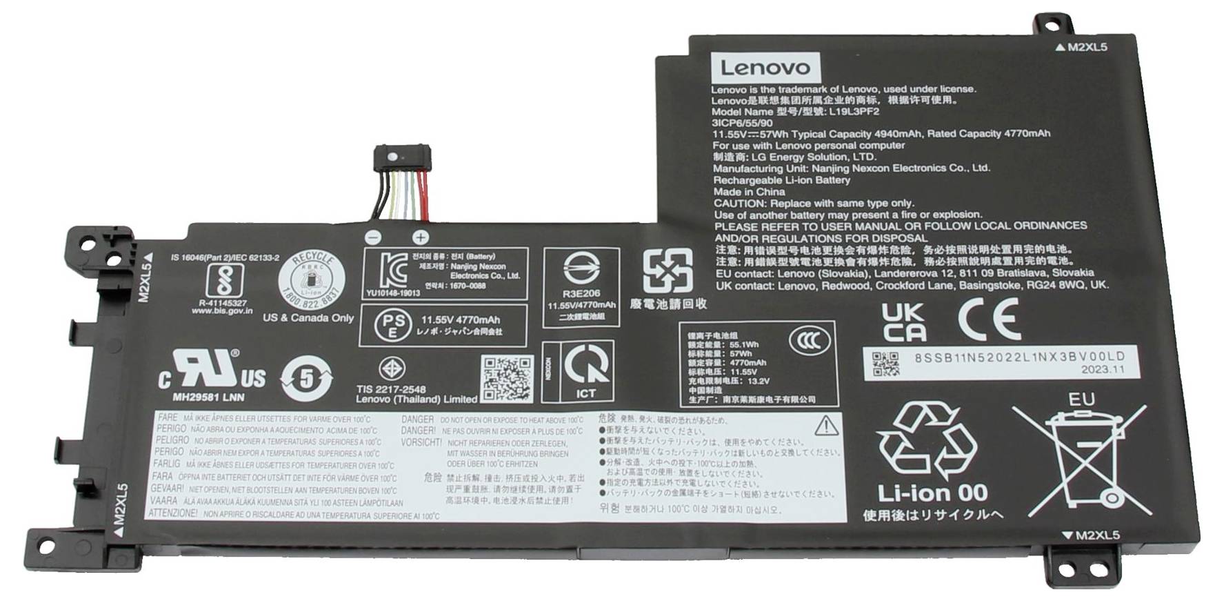 Lenovo Notebook-Akku Akku 5B10W86947 11.52V 4990 mAh