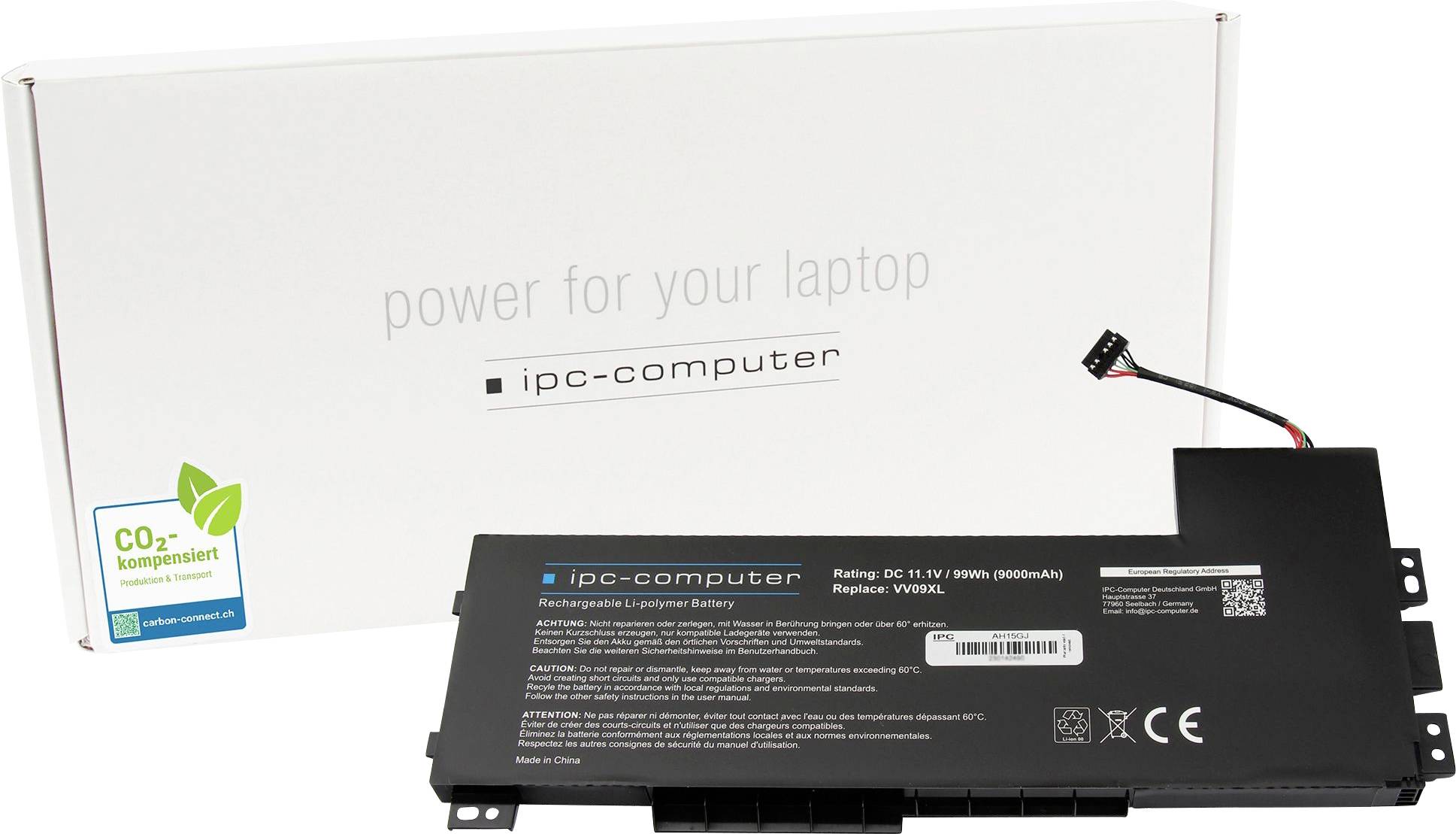 Ipc-computer Notebook-Akku Akku VV09XL 99Wh REPLACE 11.10V 9000 mAh