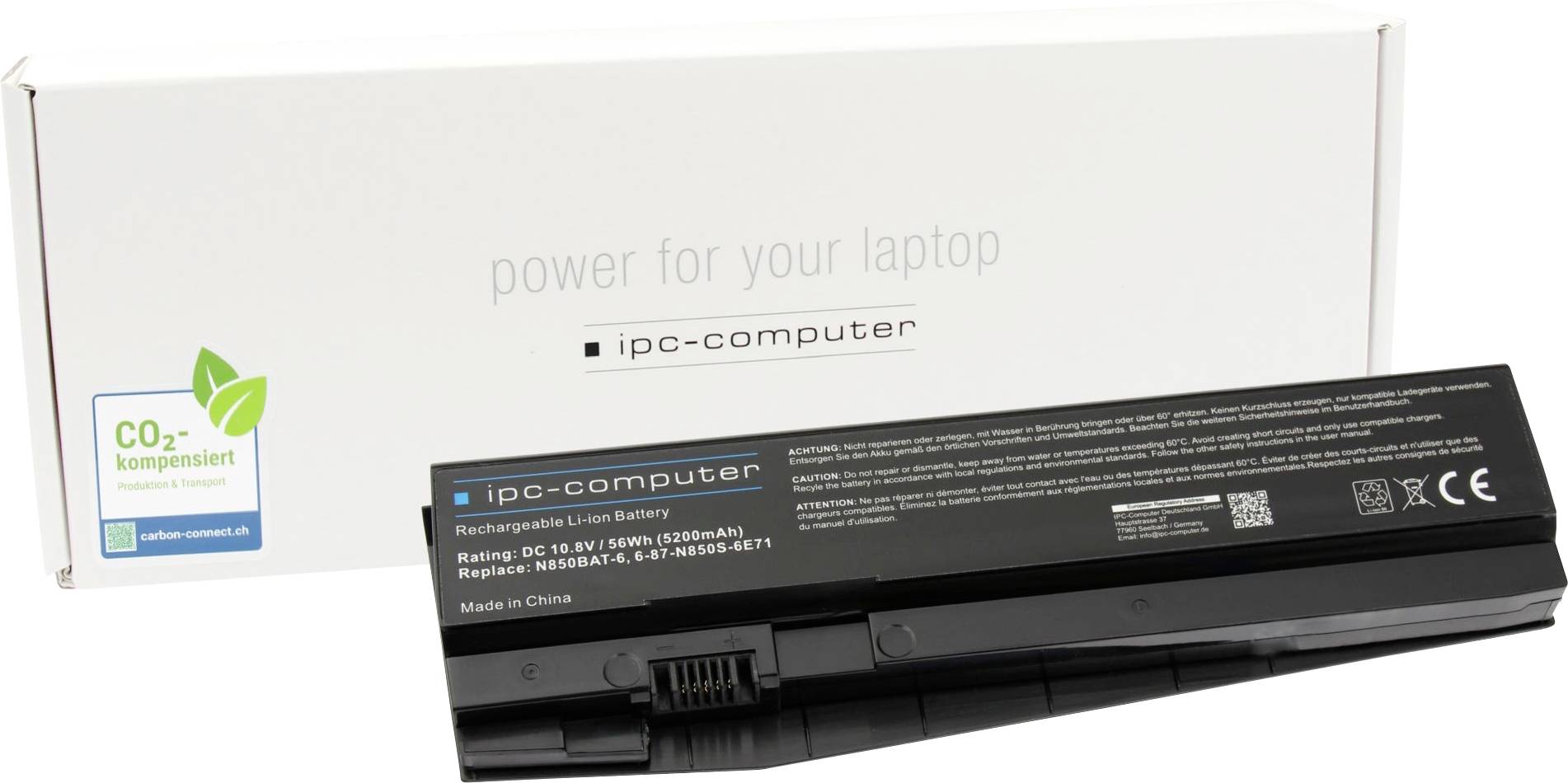 Ipc-computer Notebook-Akku Akku N850 REPLACE 10.80V 5200 mAh