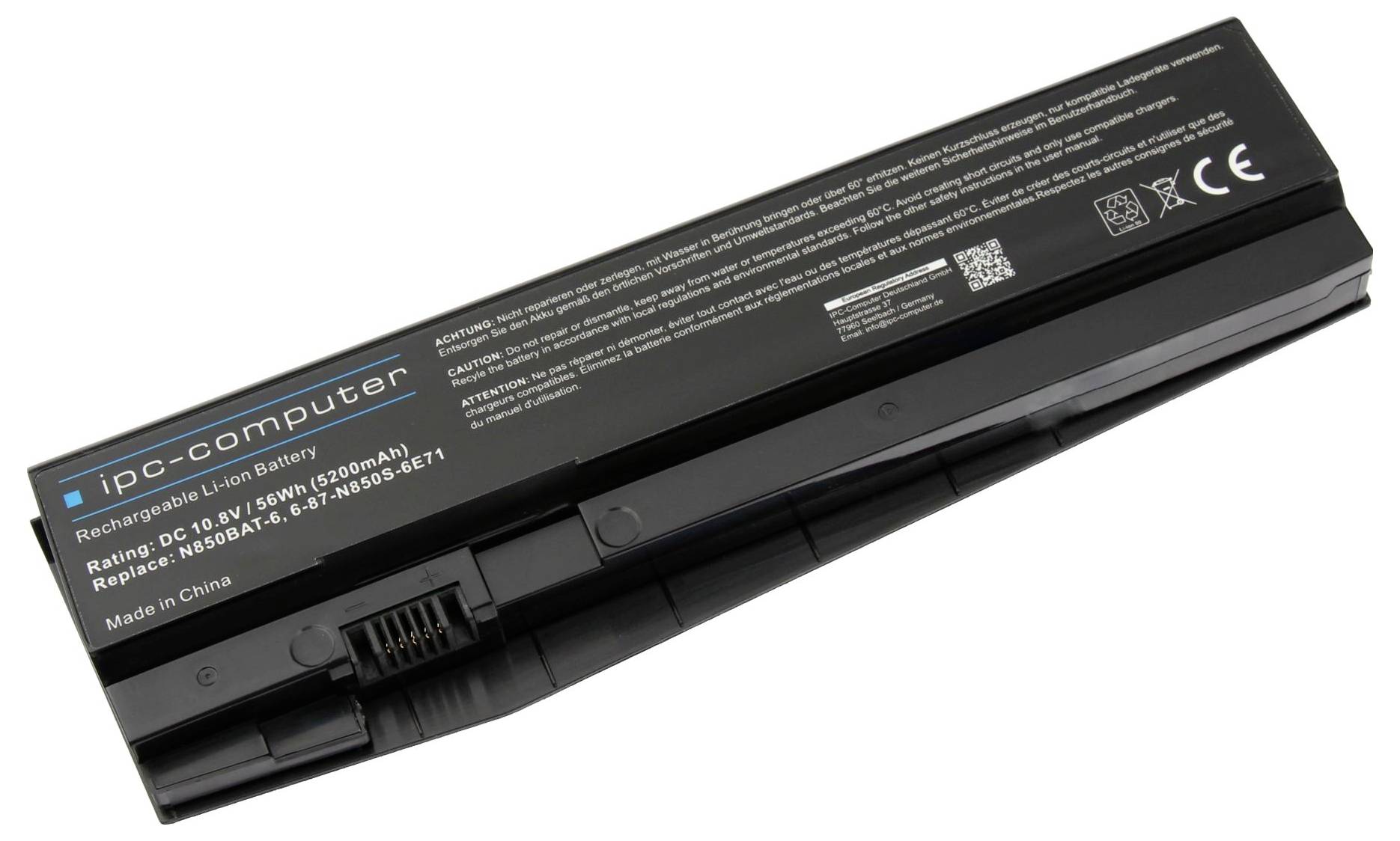 Ipc-computer Notebook-Akku Akku N850 REPLACE 10.80V 5200 mAh