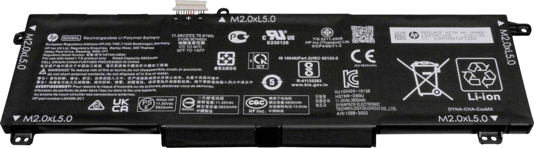 HP Notebook-Akku Akku L84392-006 11.55V 6100 mAh