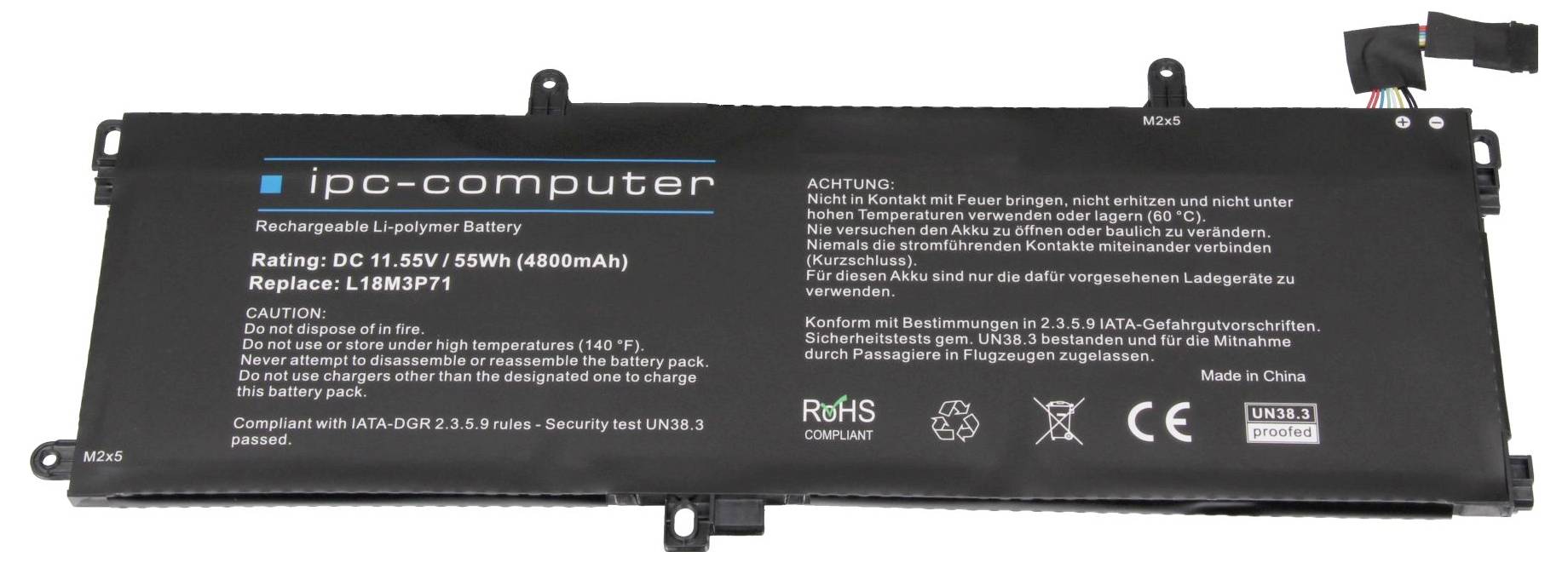 Ipc-computer Notebook-Akku Akku L18M3P71 REPLACE 11.55V 4800 mAh