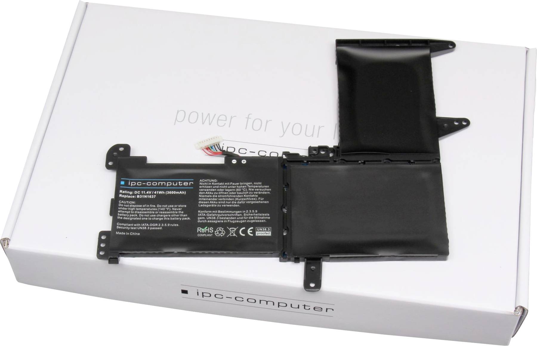 Ipc-computer Notebook-Akku Akku B31N1637 REPLACE 11.40V 3600 mAh