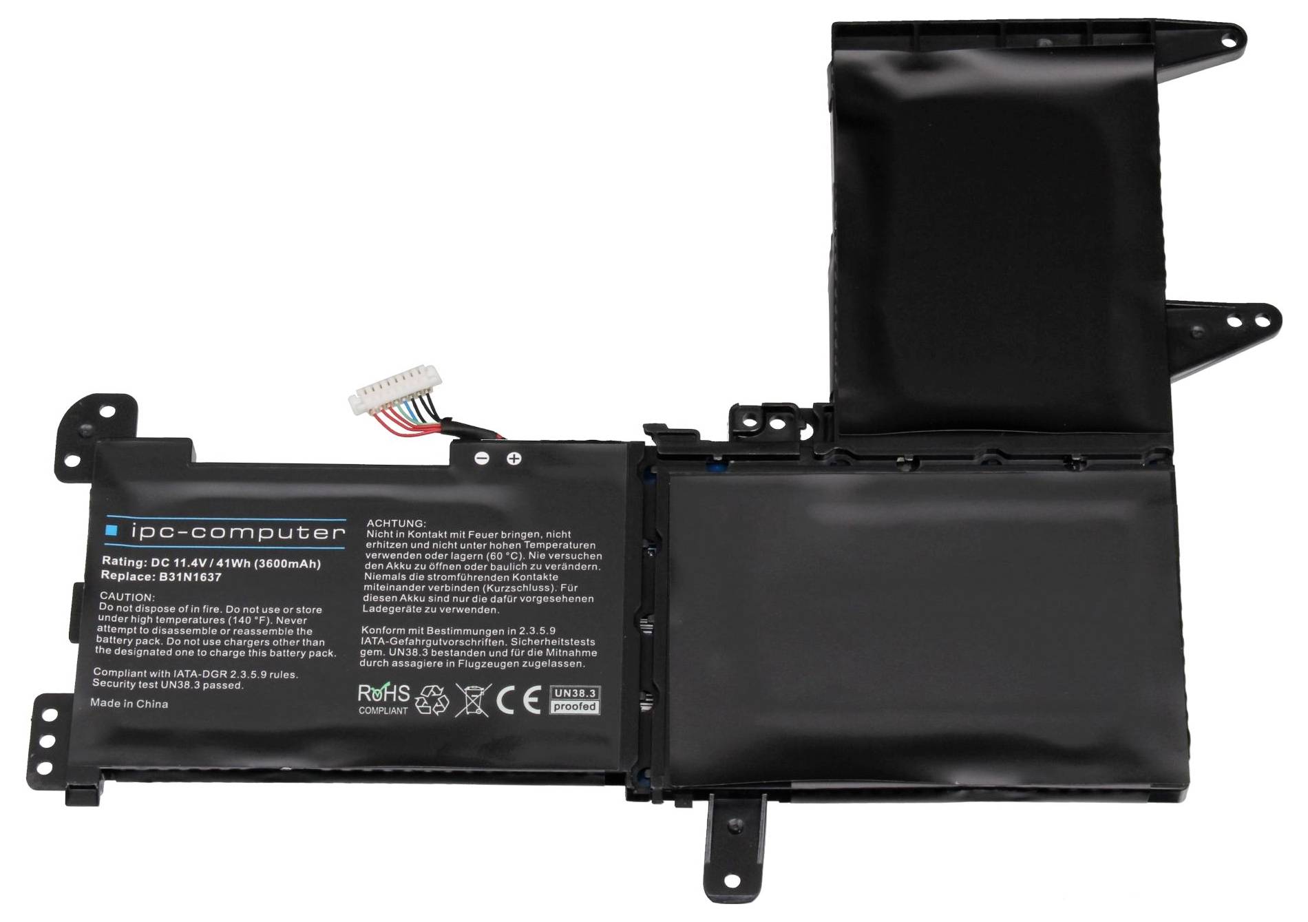 Ipc-computer Notebook-Akku Akku B31N1637 REPLACE 11.40V 3600 mAh