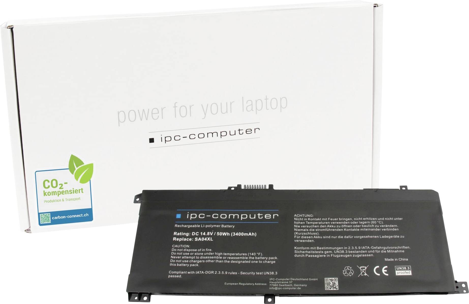 Ipc-computer Notebook-Akku Akku SA04 REPLACE 14.80V 3400 mAh