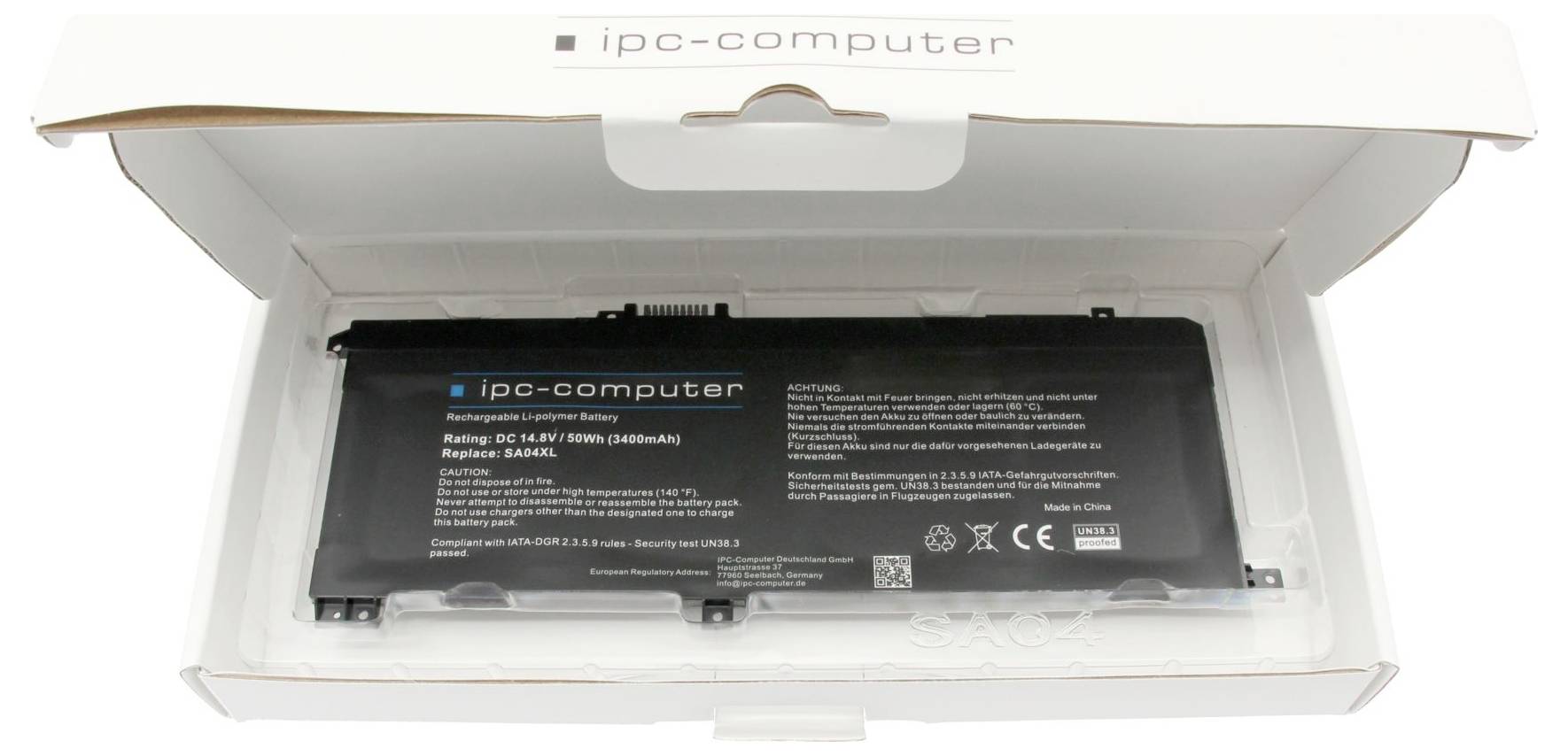 Ipc-computer Notebook-Akku Akku SA04 REPLACE 14.80V 3400 mAh