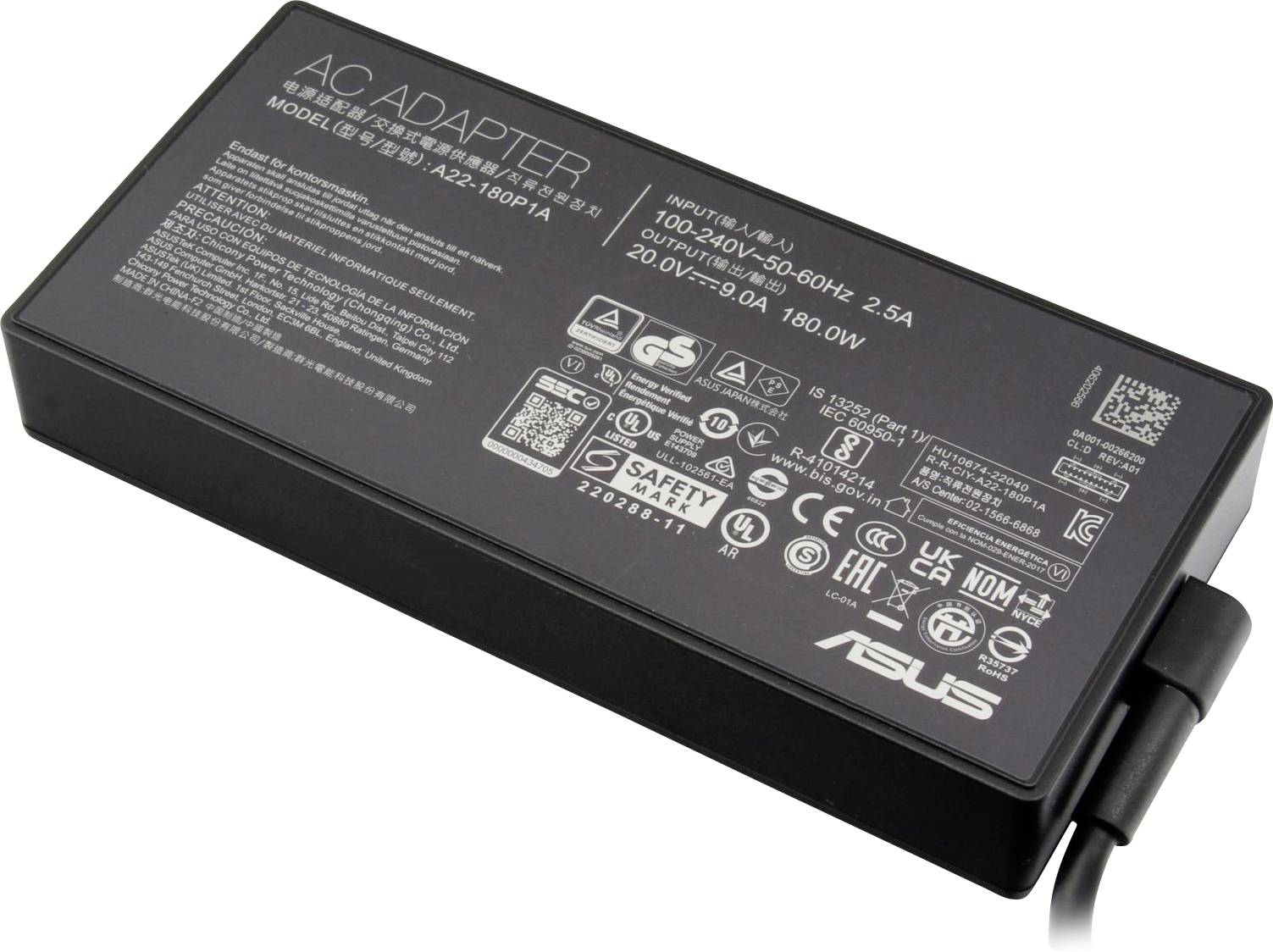 Asus Netzteil 0A001-00266400 Notebook-Netzteil 180W 20V 9A