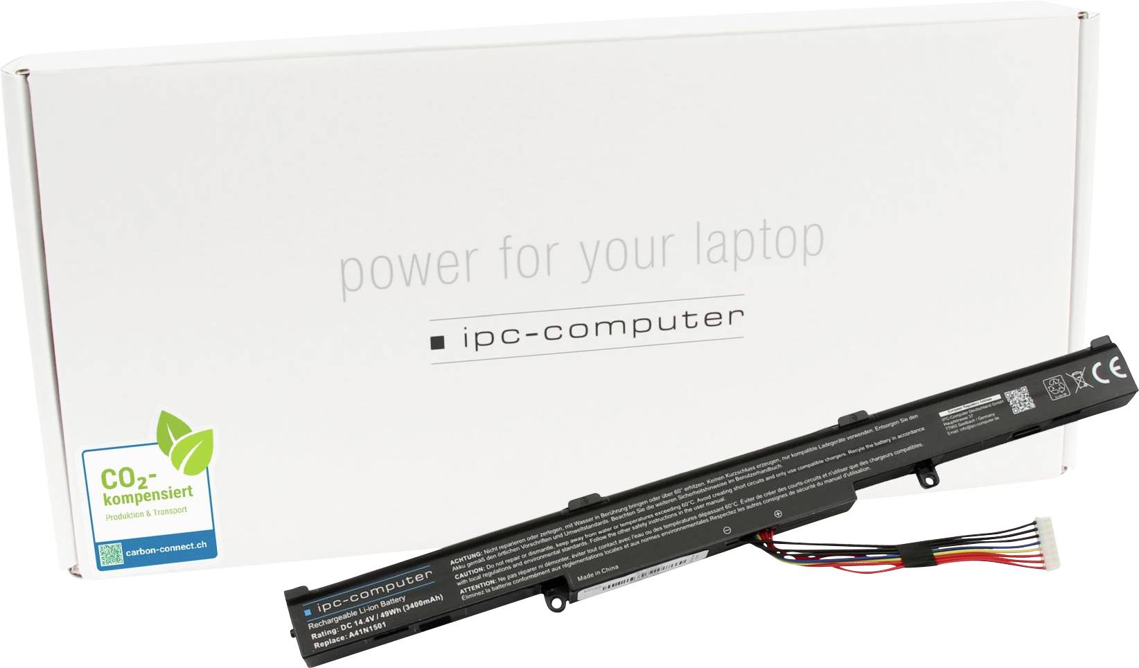Ipc-computer Notebook-Akku Akku A41N1501 48Wh REPLACE 14.40V 3400 mAh