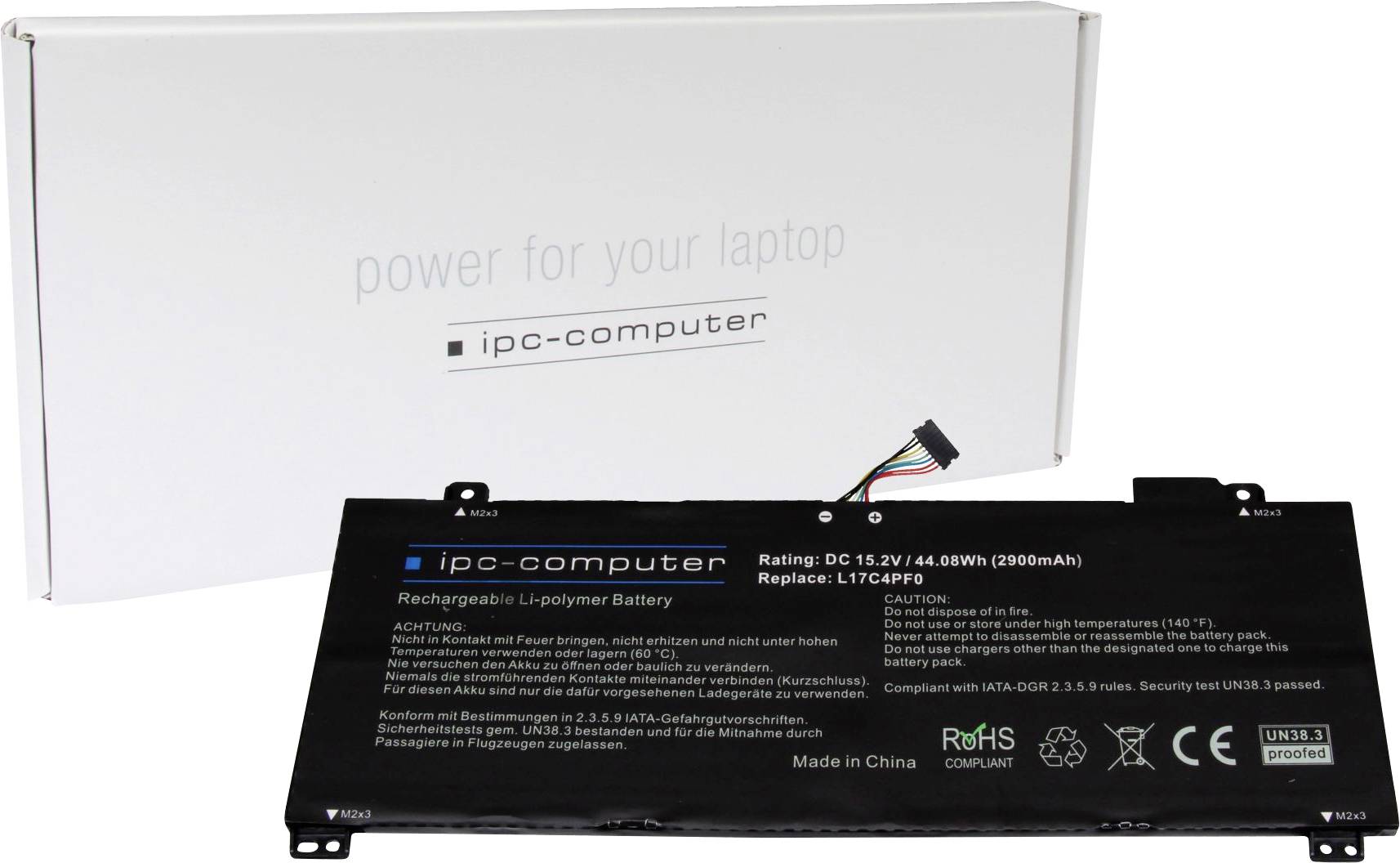 Ipc-computer Notebook-Akku Akku L17C4PF0 REPLACE 15.20V 2900 mAh
