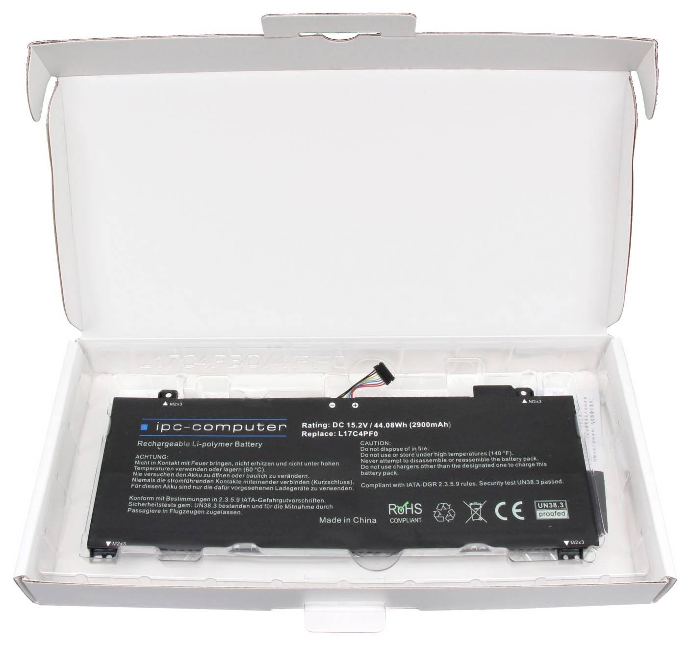 Ipc-computer Notebook-Akku Akku L17C4PF0 REPLACE 15.20V 2900 mAh