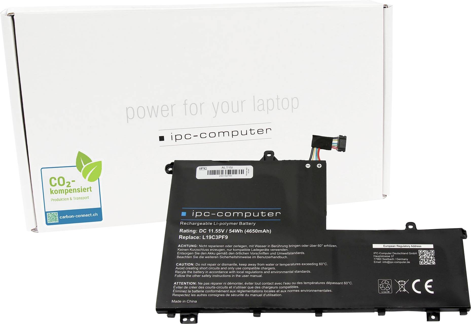 Ipc-computer Notebook-Akku Akku L19C3PF9 REPLACE 11.55V 4650 mAh