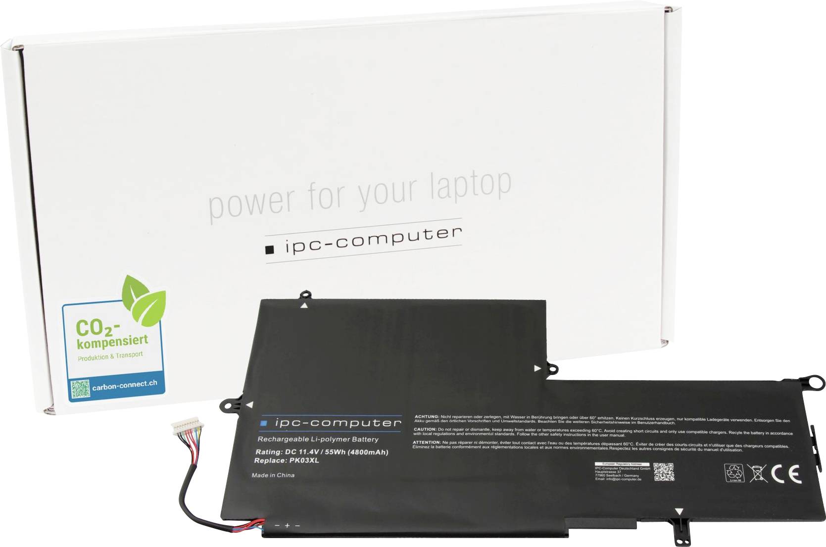 Ipc-computer Notebook-Akku Akku PK03XL REPLACE 11.40V 4800 mAh