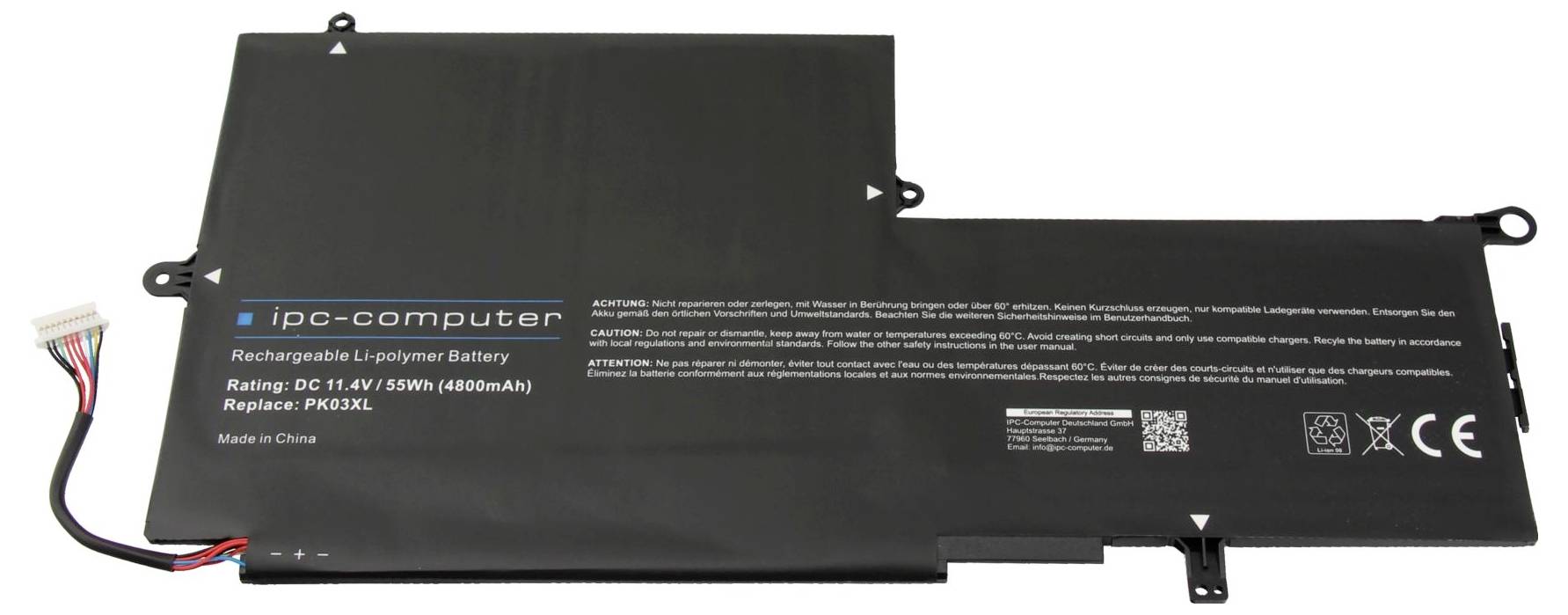 Ipc-computer Notebook-Akku Akku PK03XL REPLACE 11.40V 4800 mAh