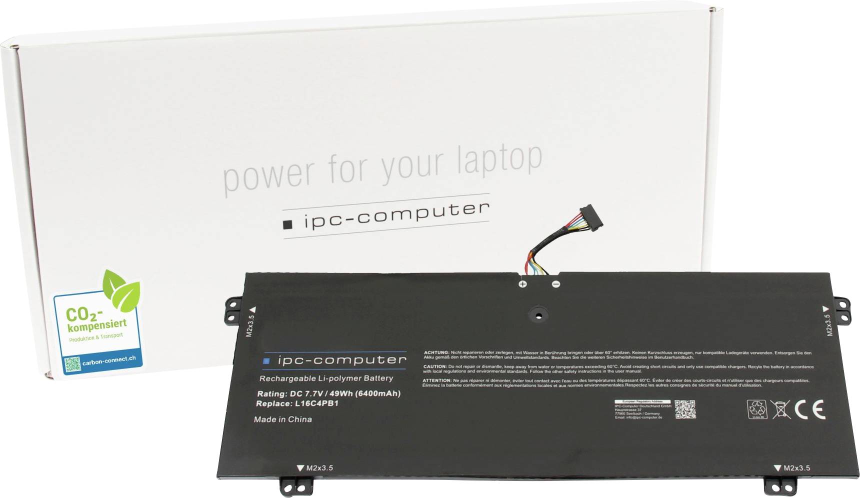 Ipc-computer Notebook-Akku Akku L16C4PB1 REPLACE 7.70V 6400 mAh