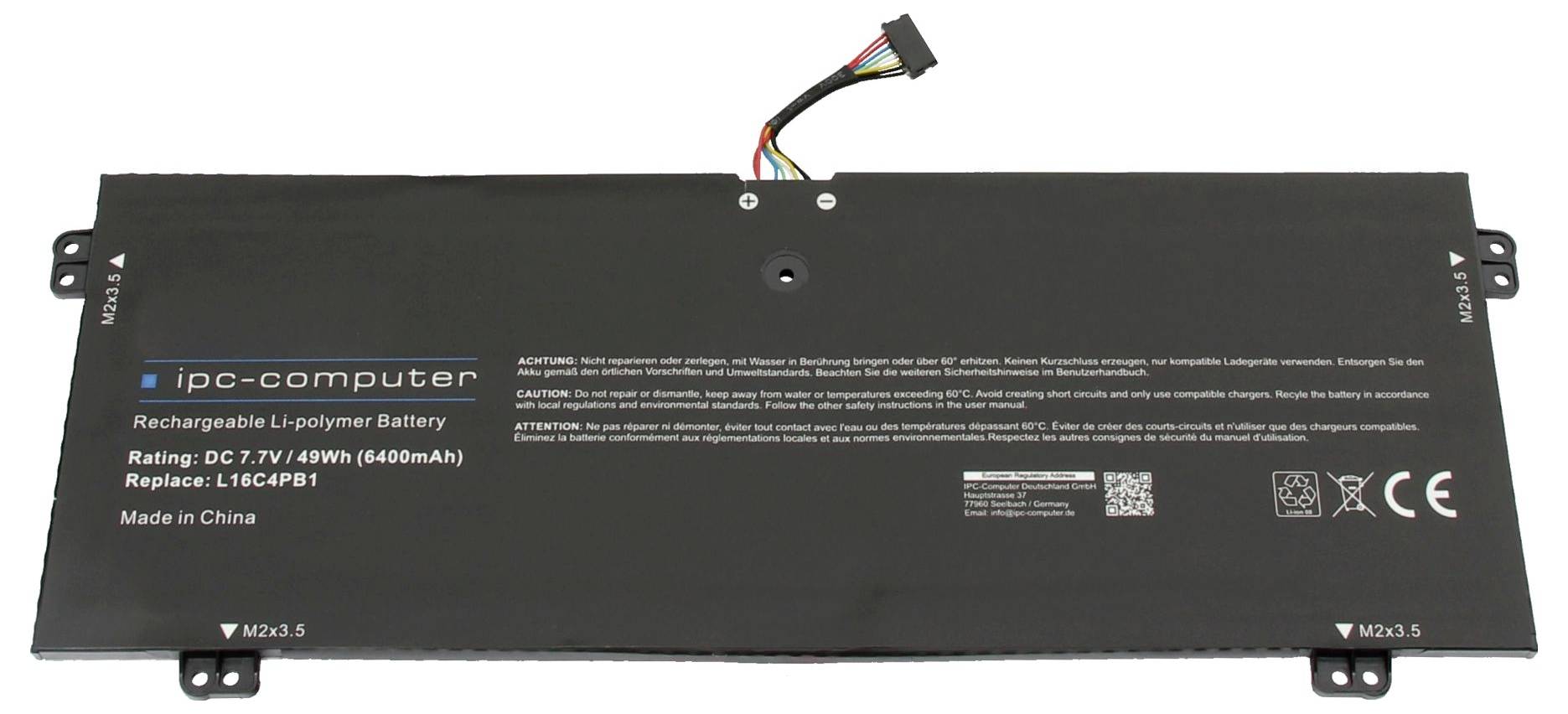 Ipc-computer Notebook-Akku Akku L16C4PB1 REPLACE 7.70V 6400 mAh