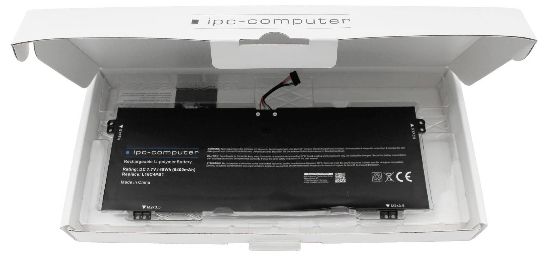 Ipc-computer Notebook-Akku Akku L16C4PB1 REPLACE 7.70V 6400 mAh