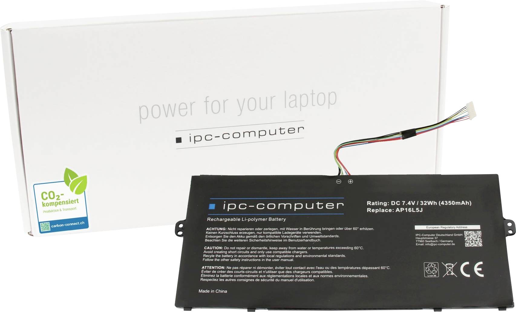 Ipc-computer Notebook-Akku Akku AP16L5J REPLACE 7.40V 4350 mAh