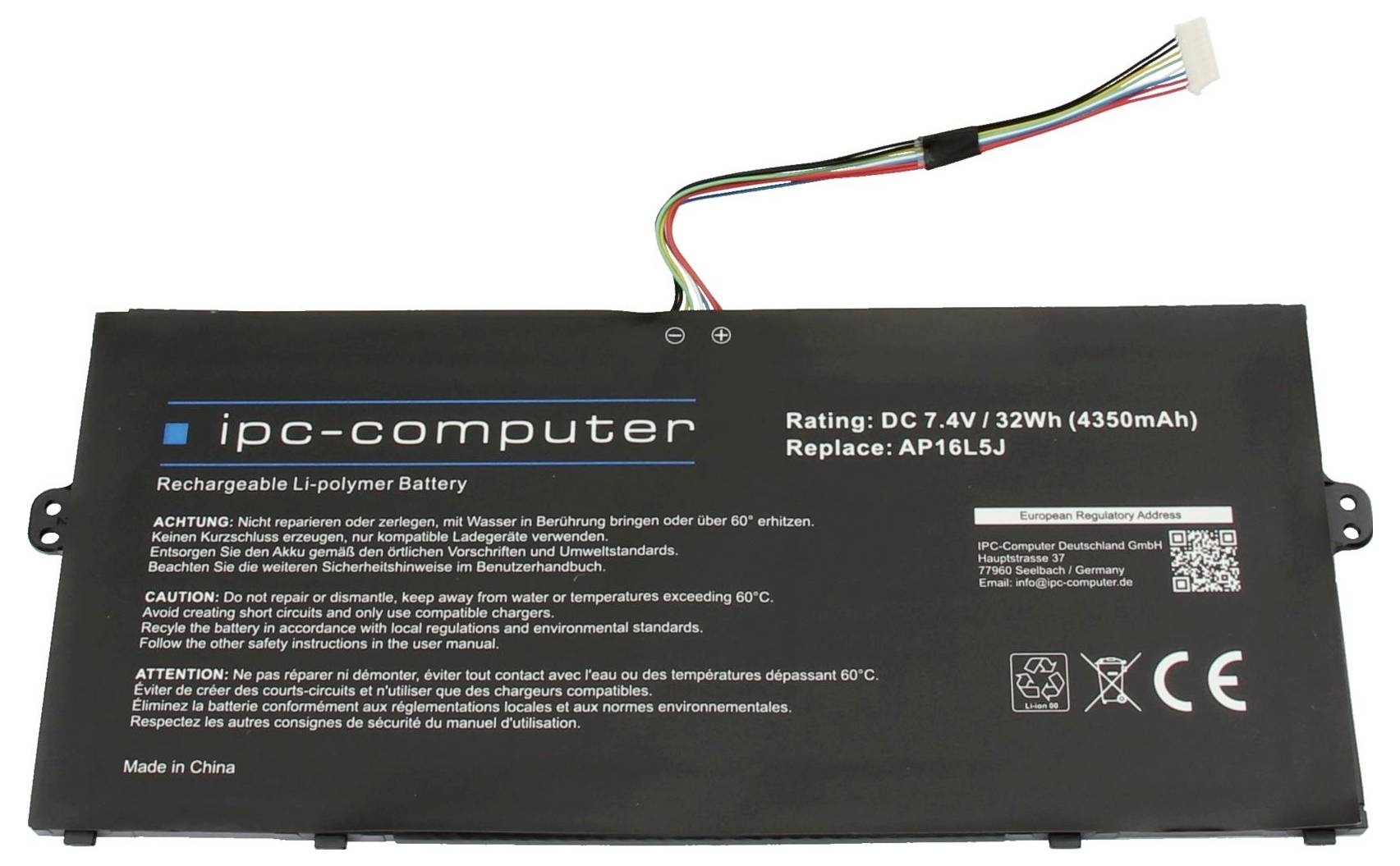 Ipc-computer Notebook-Akku Akku AP16L5J REPLACE 7.40V 4350 mAh