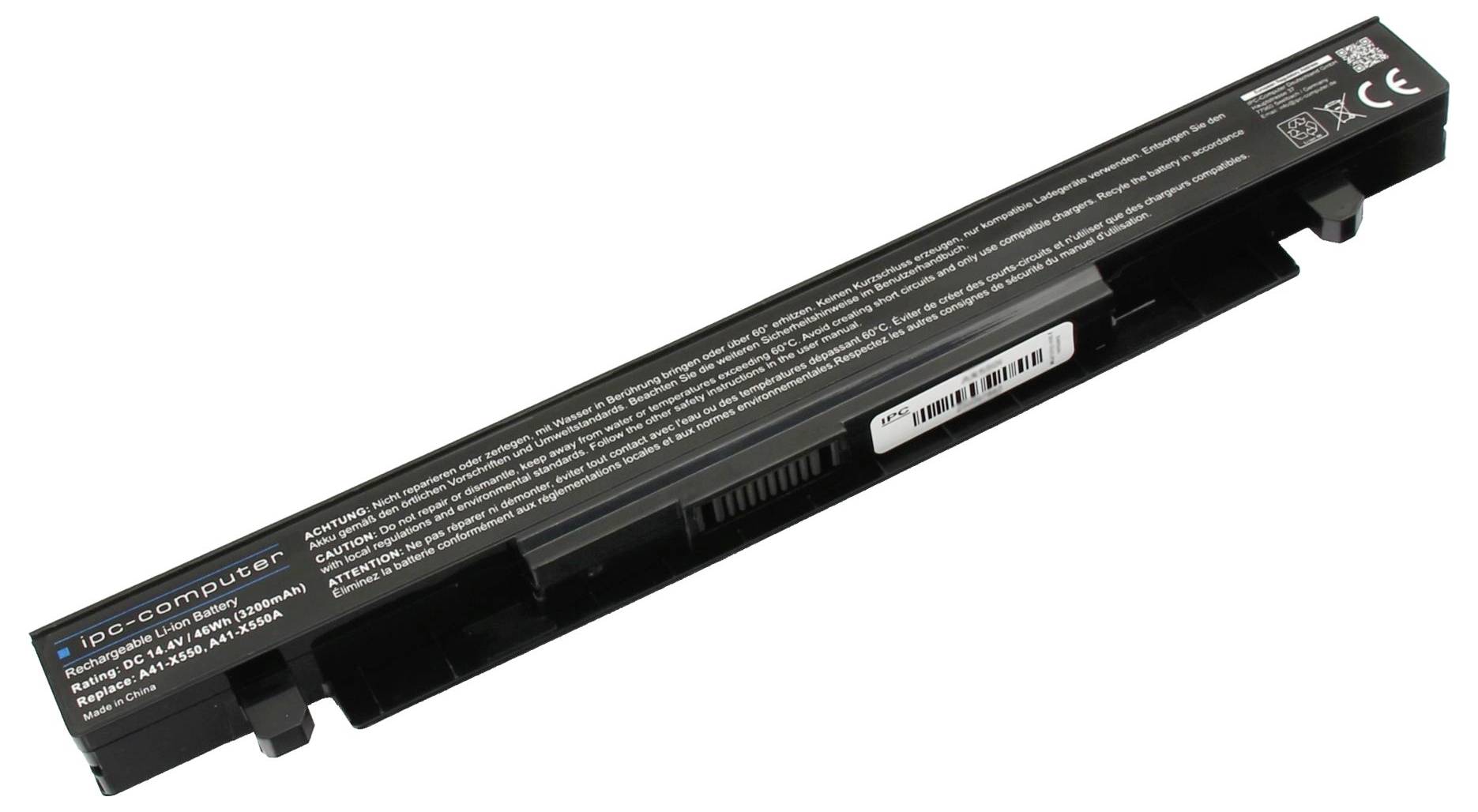 Ipc-computer Notebook-Akku Akku A41-X550A REPLACE 14.40V 3200 mAh